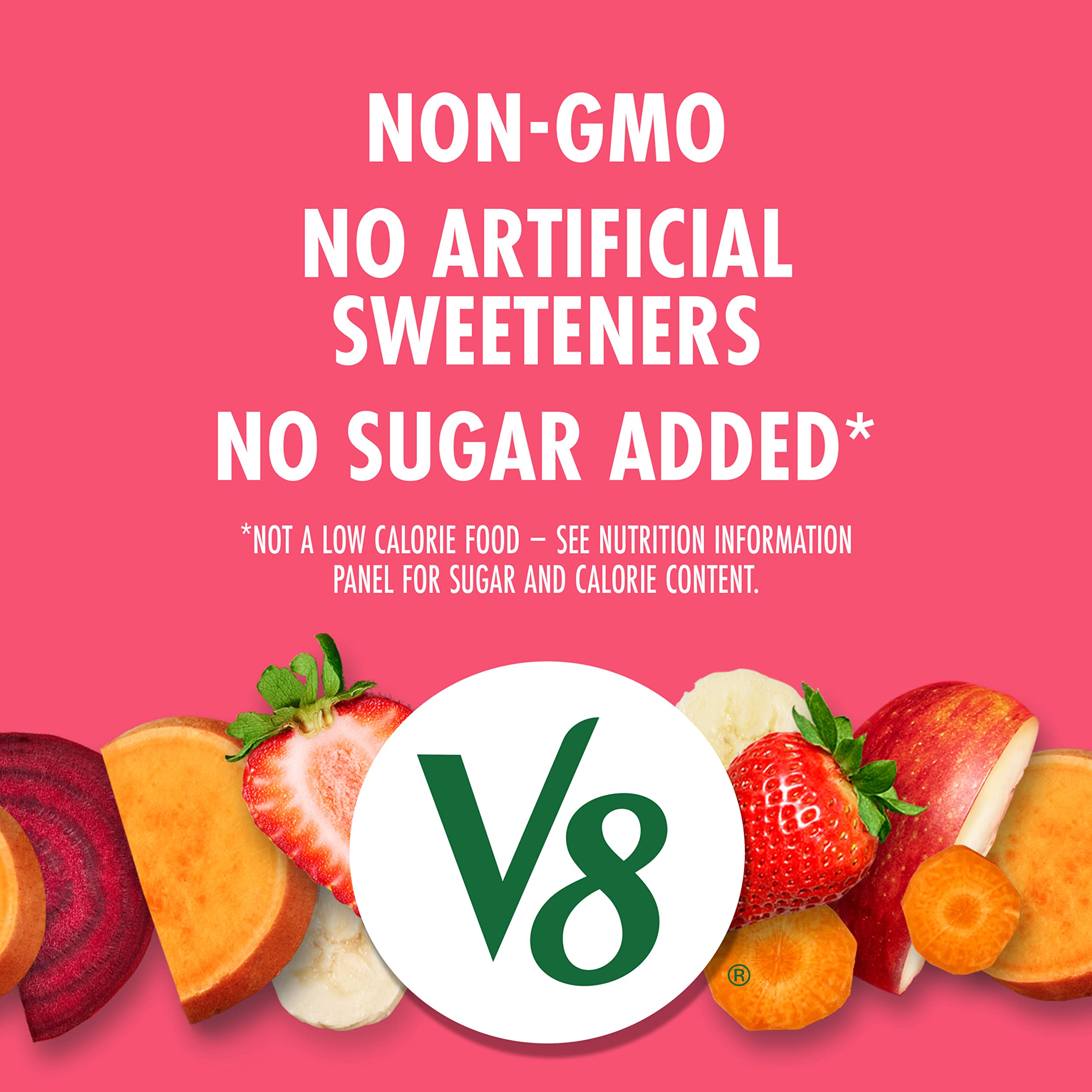 V8 Strawberry Banana 100% Fruit and Vegetable Juice - 46 fl oz Bottle - Healthy Drink for Breakfast, Workout & On-the-Go Hydration