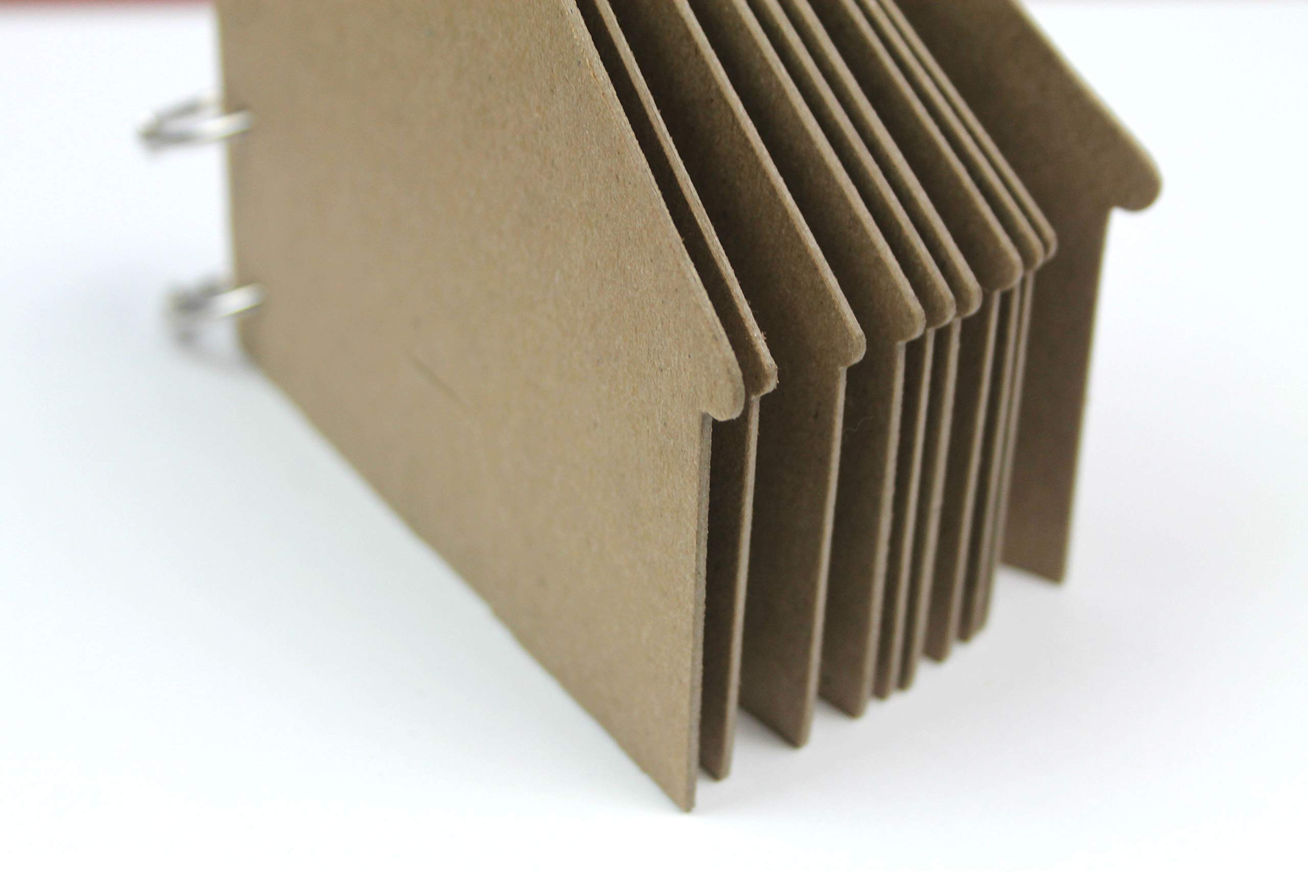 10-Page Chipboard Mini House Album with Door & Book Ring Closure - Perfect for Scrapbooking, Home Decor, and Gift Giving