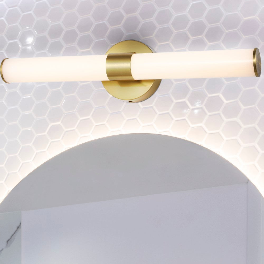Brooks 20.13 Mid Century Modern Industrial Vanity Light with Integrated LED - Perfect for Bathroom, Bedroom, and Dressing Room Lighting