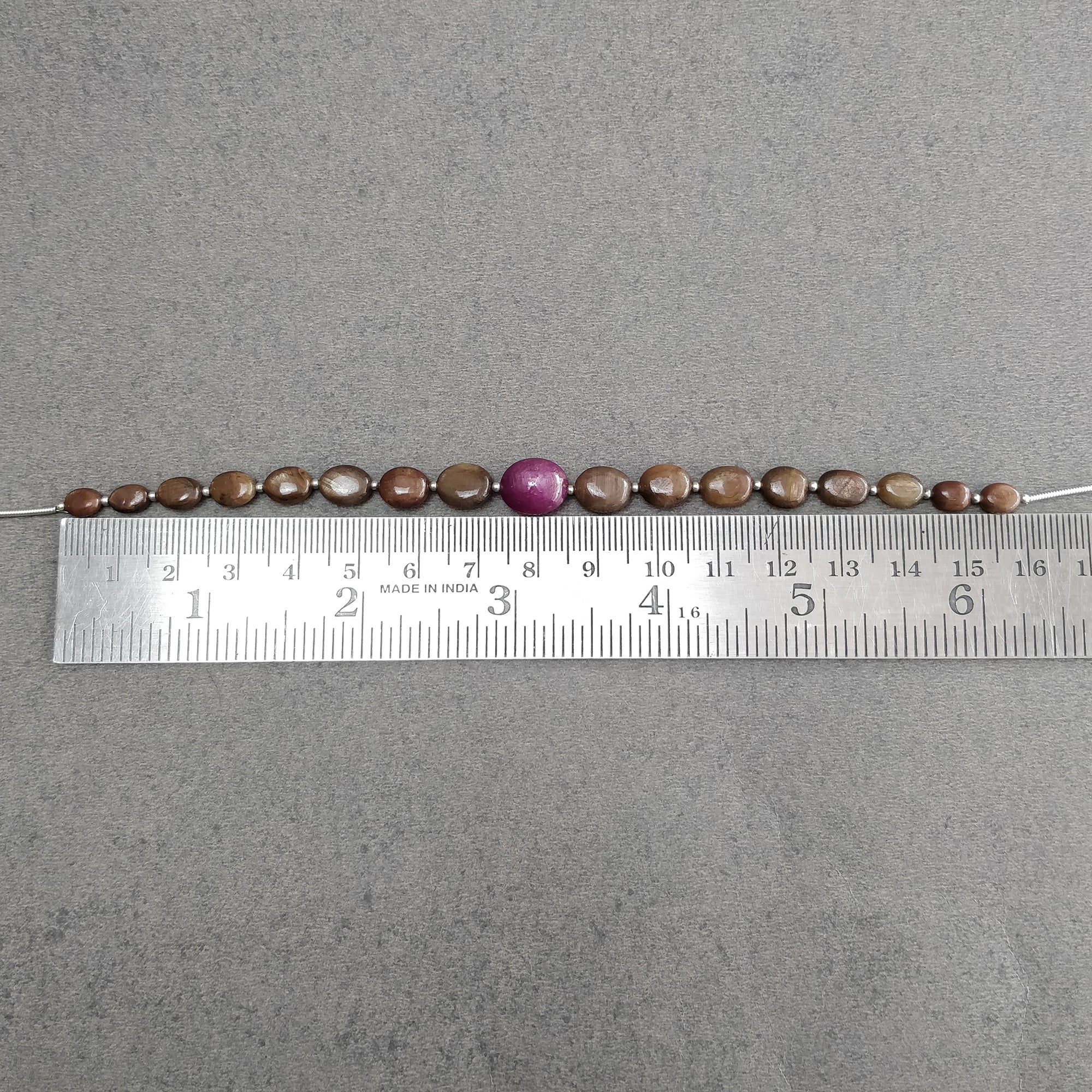 Natural Untreated Chocolate Sapphire & Star Ruby Gemstone Cabochon Loose Beads (44.40cts) - Oval Shape 6x5mm to 11.5x9.5mm for Jewelry Making, DIY Crafts & Beading Projects