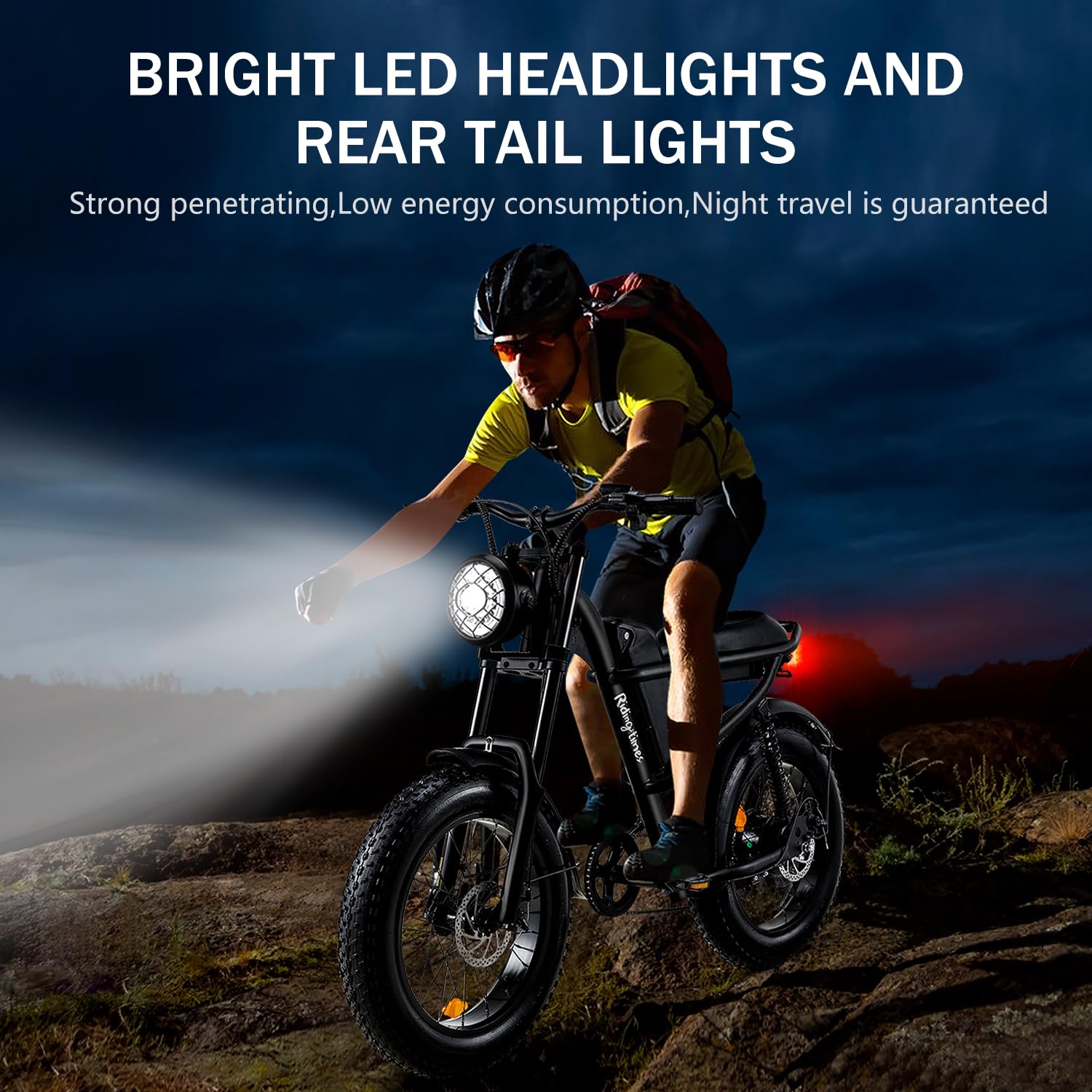 1500W Moped Style Electric Bike - 6-Layer Full Suspension E-Bike with 28MPH Speed & 37-150 Mile Range - 750WH/1500WH Removable Battery - 20