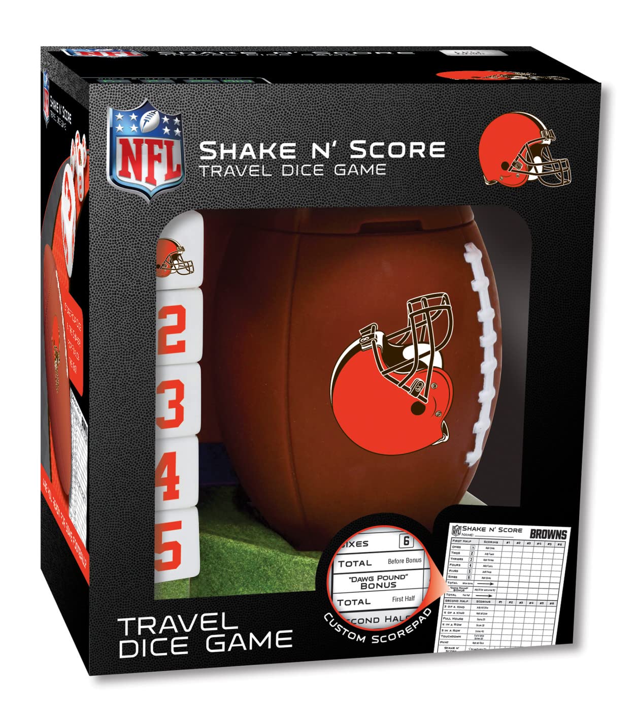 MasterPieces NFL Shake N' Score Travel Dice Game - Portable Football Board Game for Adults & Kids - Perfect for Tailgating, Road Trips & Family Game Nights