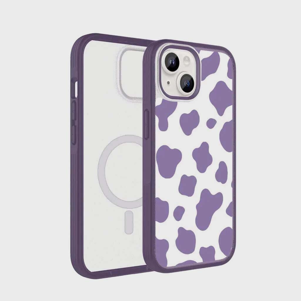 iPhone 15 Plus Case with MagSafe - Shockproof & Scratch-Resistant Protective Cover (Purple Cow Print) - Perfect for Everyday Use, Travel & Outdoor Activities