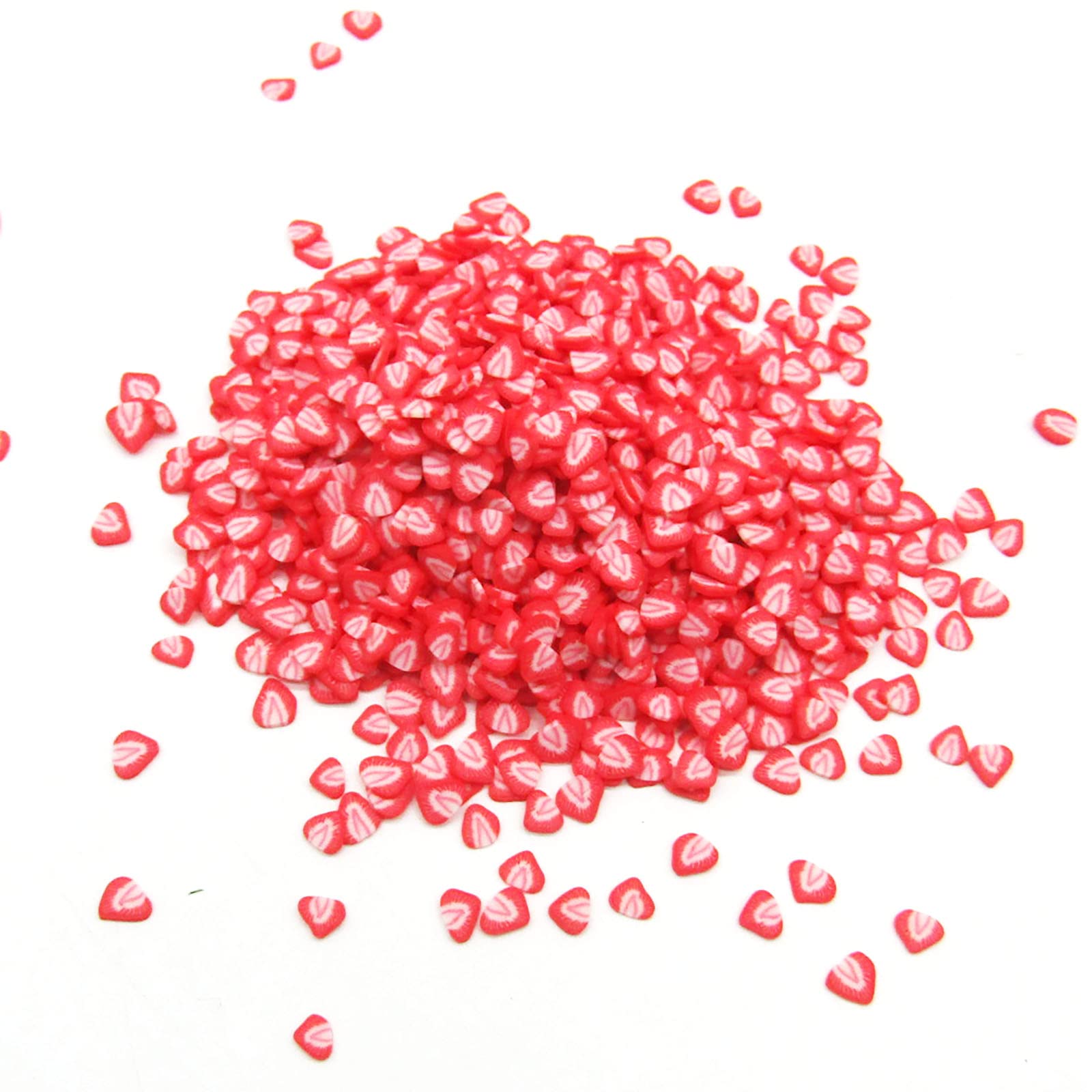 100g 3D Strawberry Nail Art Charms - Polymer Clay Fruit Slices for DIY Crafts, Jewelry Making, Scrapbooking & Home Decor - Perfect for Nail Art, Resin Projects, and Clay Creations