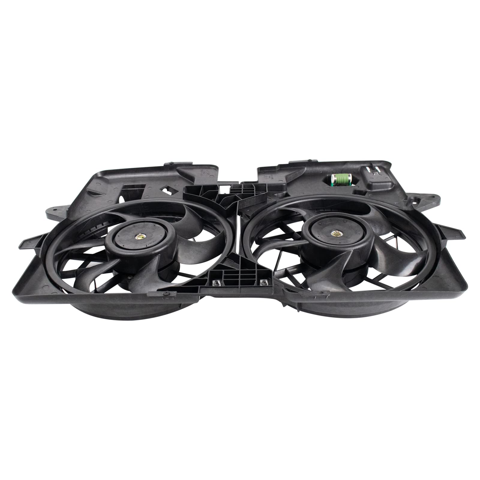 TRQ MA3115129 Radiator Dual Cooling Fan Assembly Replacement for 2005-2007 Ford Escape, 2005-2006 Mazda Tribute & Mercury Mariner - High Performance Engine Cooling for Hot Weather & Heavy Duty Driving