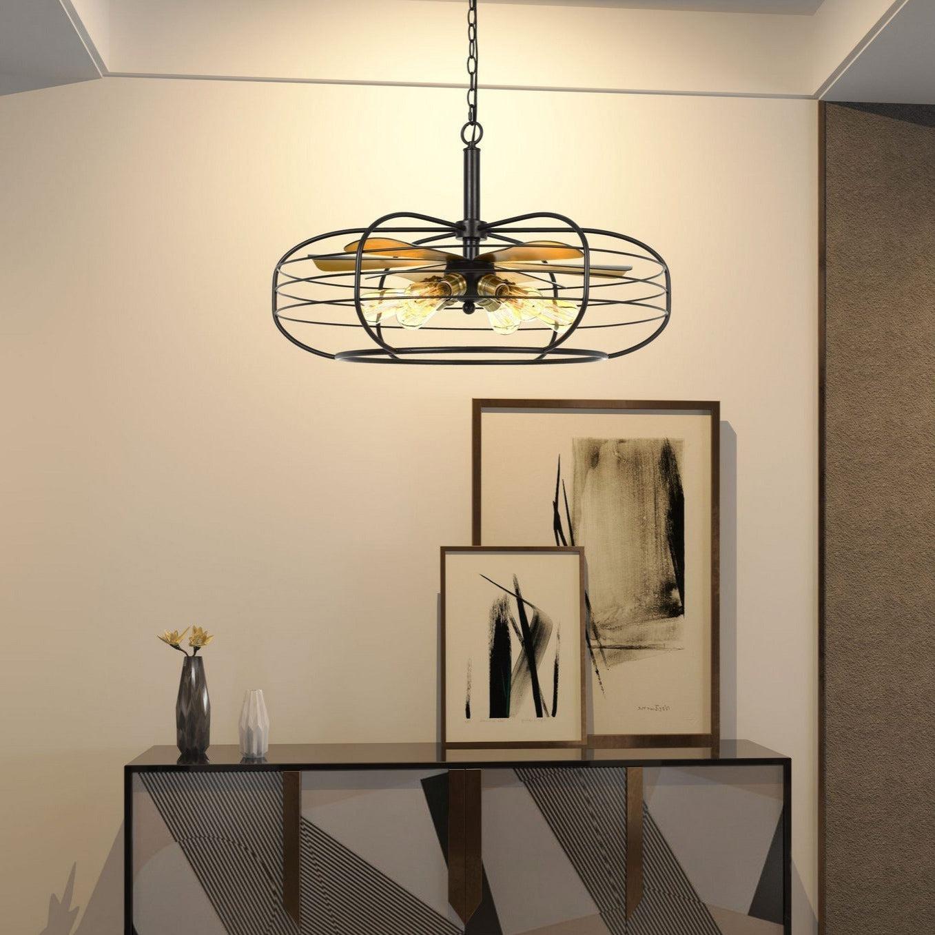 Margo 60W X 6 Light Bulb Metal Chandelier - Modern Ceiling Lighting Fixture for Dining Room, Living Room & Bedroom Decor