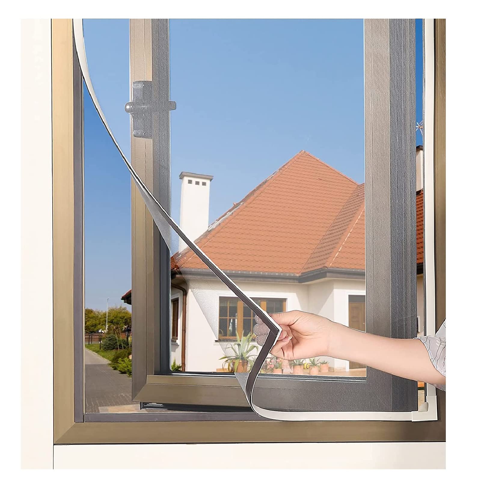 ZHANGQINGXIU Magnetic Window Screen - Washable Insect Mesh for Doors & Windows | Easy Installation | Keep Bugs/Flies/Mosquitoes Out | Perfect for Home, Bedroom, Patio & RV