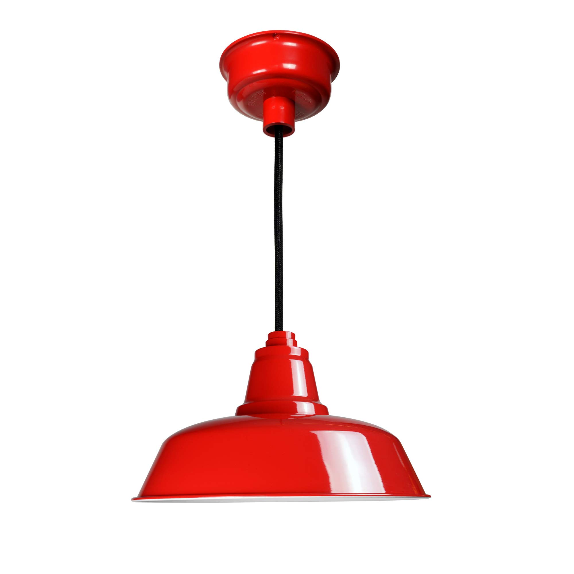 16-Inch Cocoweb Goodyear Pendant Ceiling Light - Adjustable Cord, Vintage Red Finish - Perfect for Kitchen Island, Dining Room & Bedroom Lighting