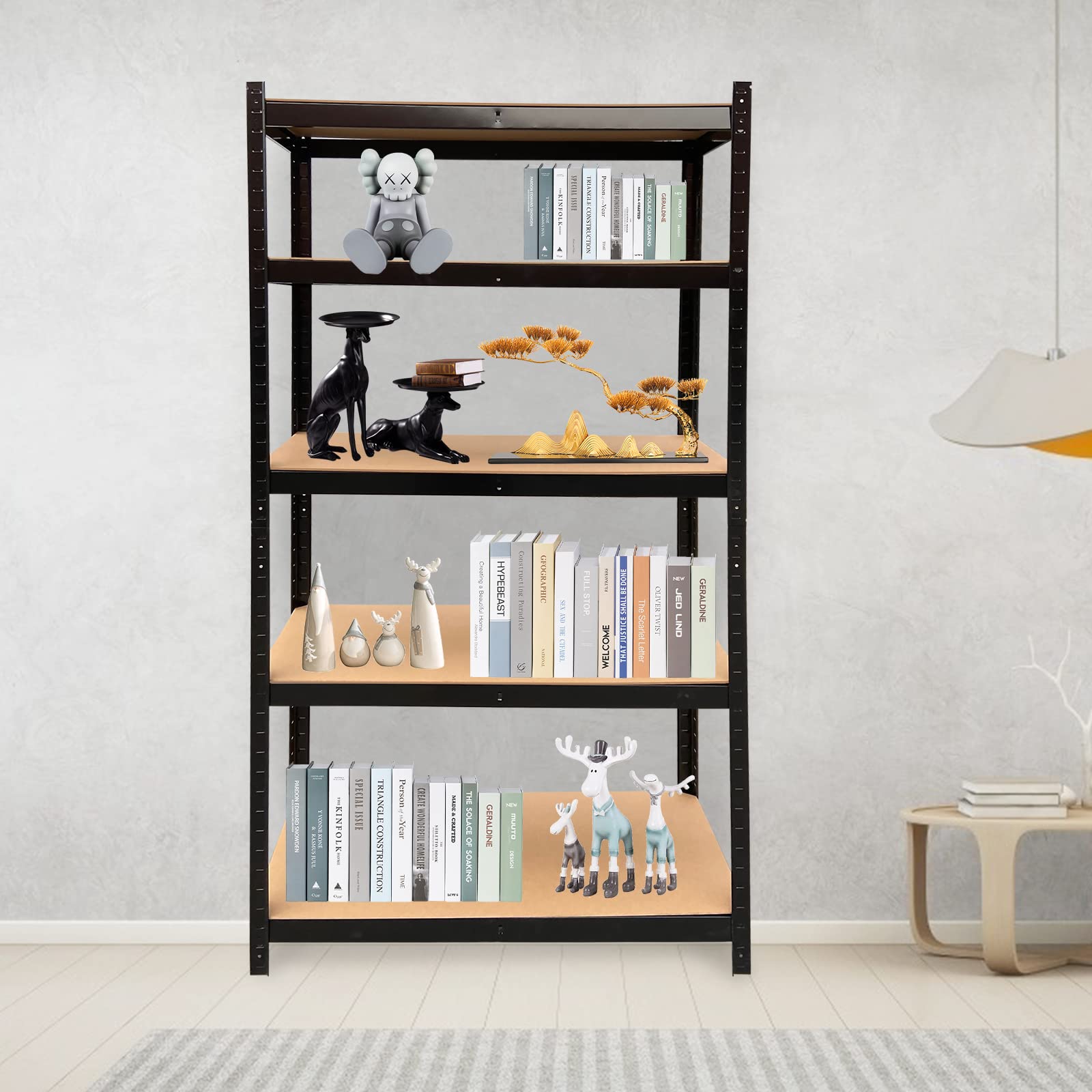 Heavy Duty 5-Tier Metal Storage Shelves - Adjustable Multipurpose Shelving Unit for Kitchen, Garage, Laundry, Bathroom, Pantry & Closet Organization | Durable Steel Rack for Home & Office Storage Solutions
