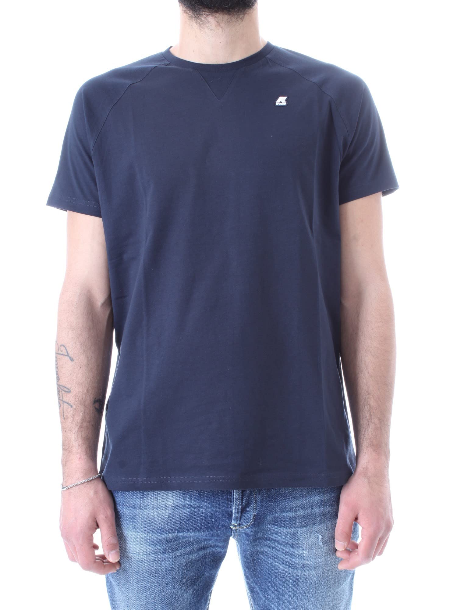EDWING Men's Blue T-Shirt Size L - Comfortable Cotton Casual Tee for Everyday Wear, Gym & Outdoor Activities