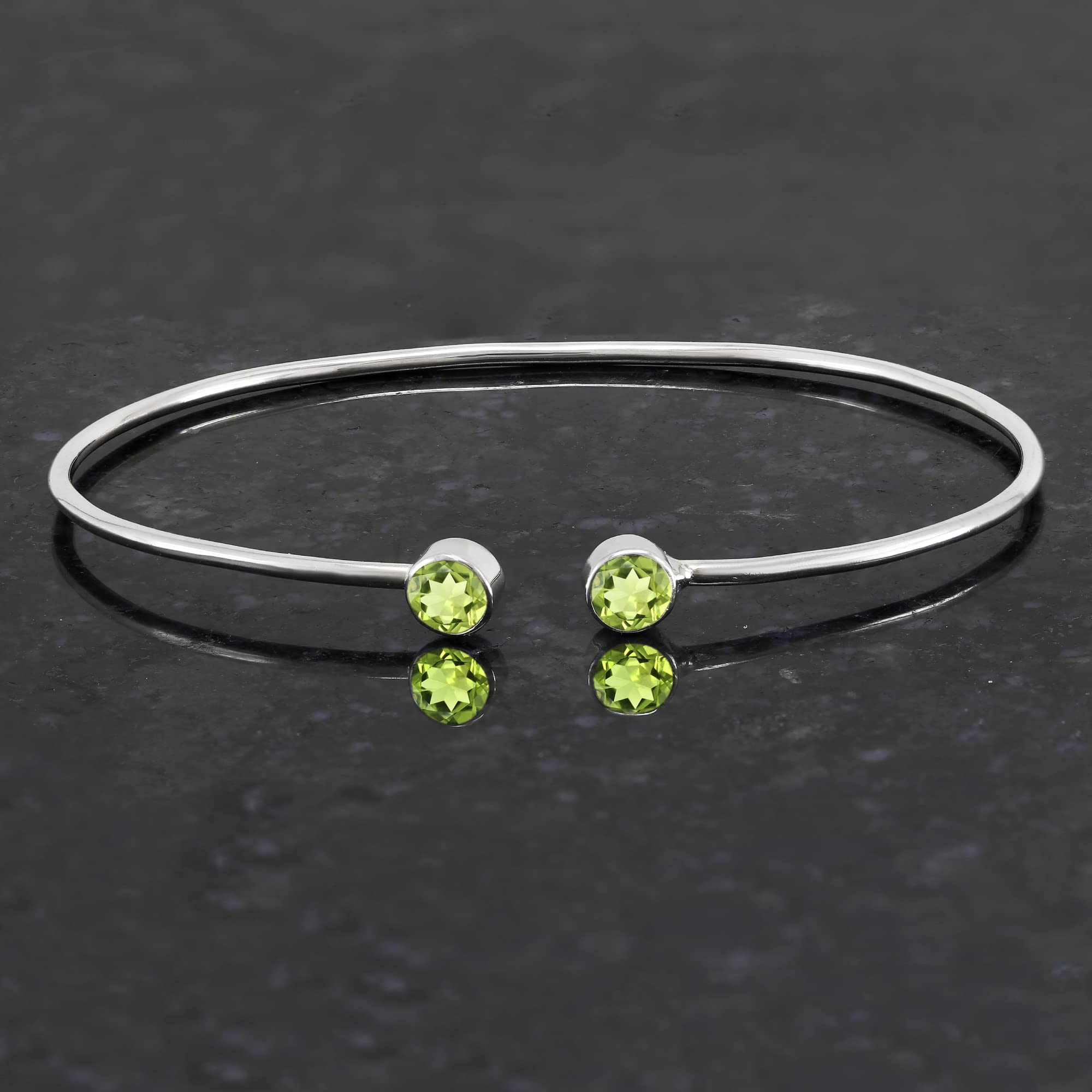 TISHAVI 925 Sterling Silver Bangles for Women - Elegant Stone Bangle Bracelets | Perfect for Weddings, Parties & Everyday Wear