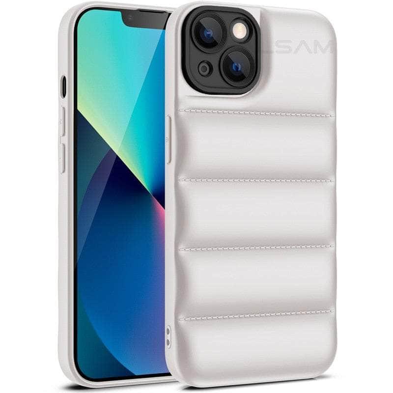 Shockproof iPhone 15 Case with Down Jacket Design - Durable Protection for Everyday Use & Outdoor Activities