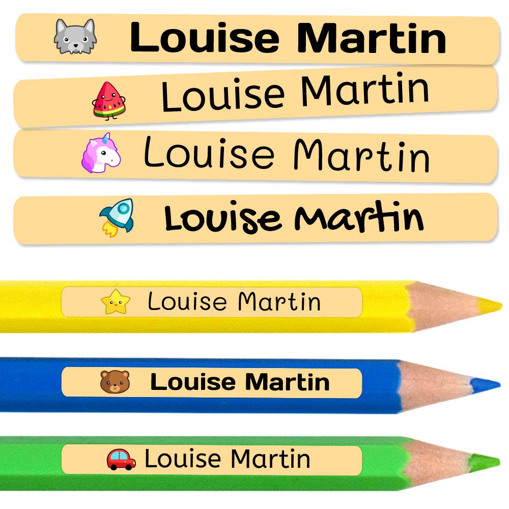 50 Custom Name Stickers - Waterproof Mini Adhesive Labels for Personalizing Pens, Pencils, Toothbrushes & More (1.6