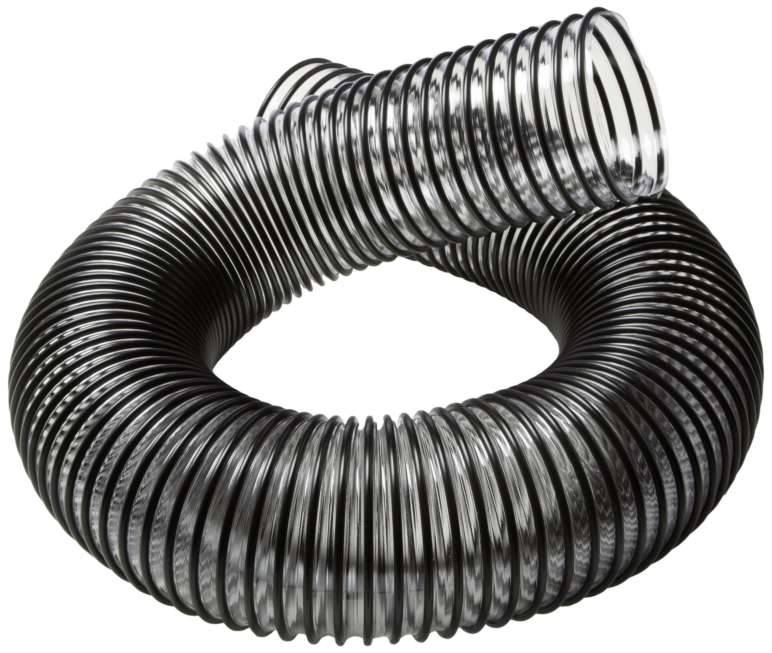 Flexaust Black PVC Leaf Vacuum Collection Yard Hose - 8 Inch ID x 4 Feet, Clear .030