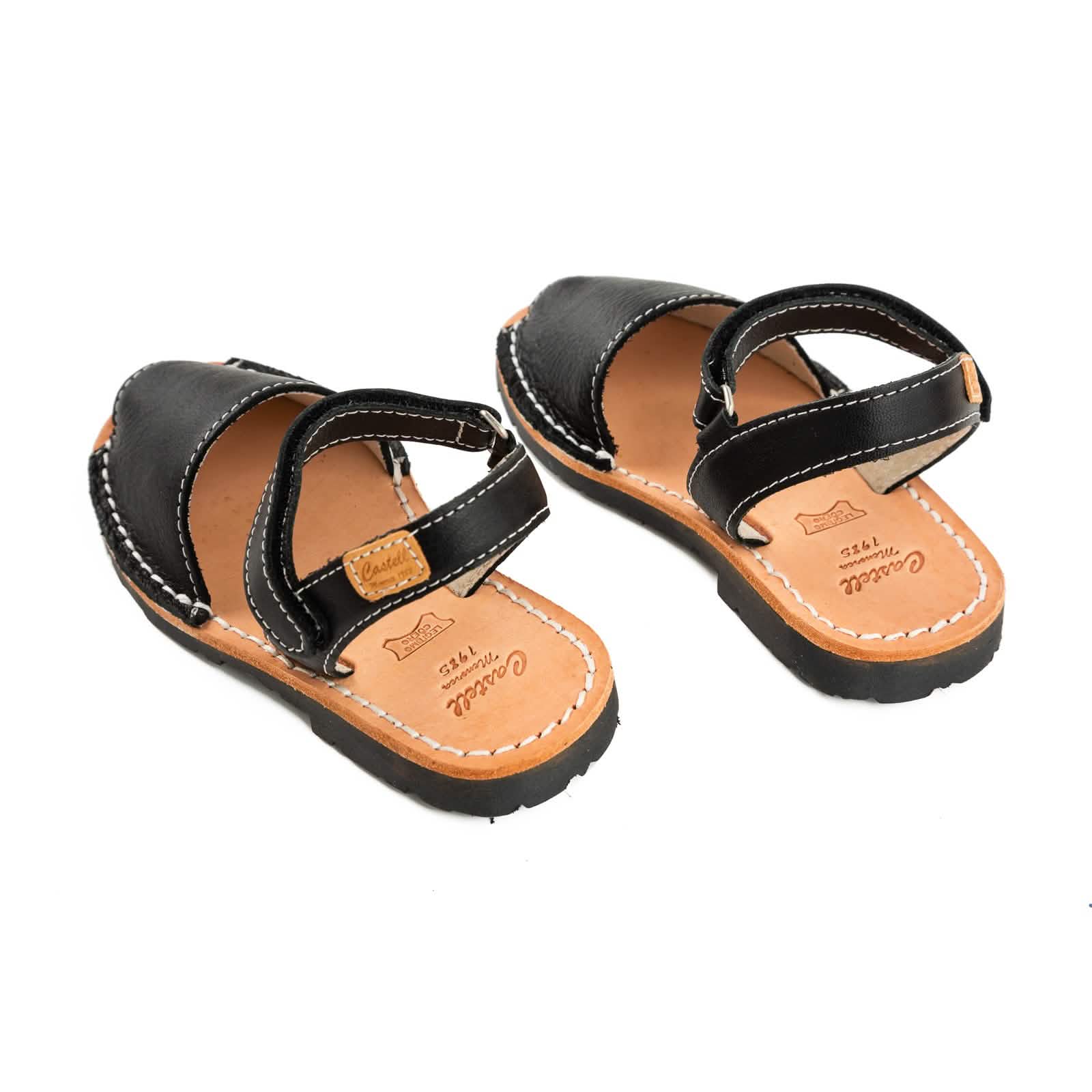 Kids' Plain Leather Menorcan Sandals Iker 1002 - Comfortable & Stylish Summer Footwear for Boys & Girls | Perfect for Beach, Pool & Outdoor Play