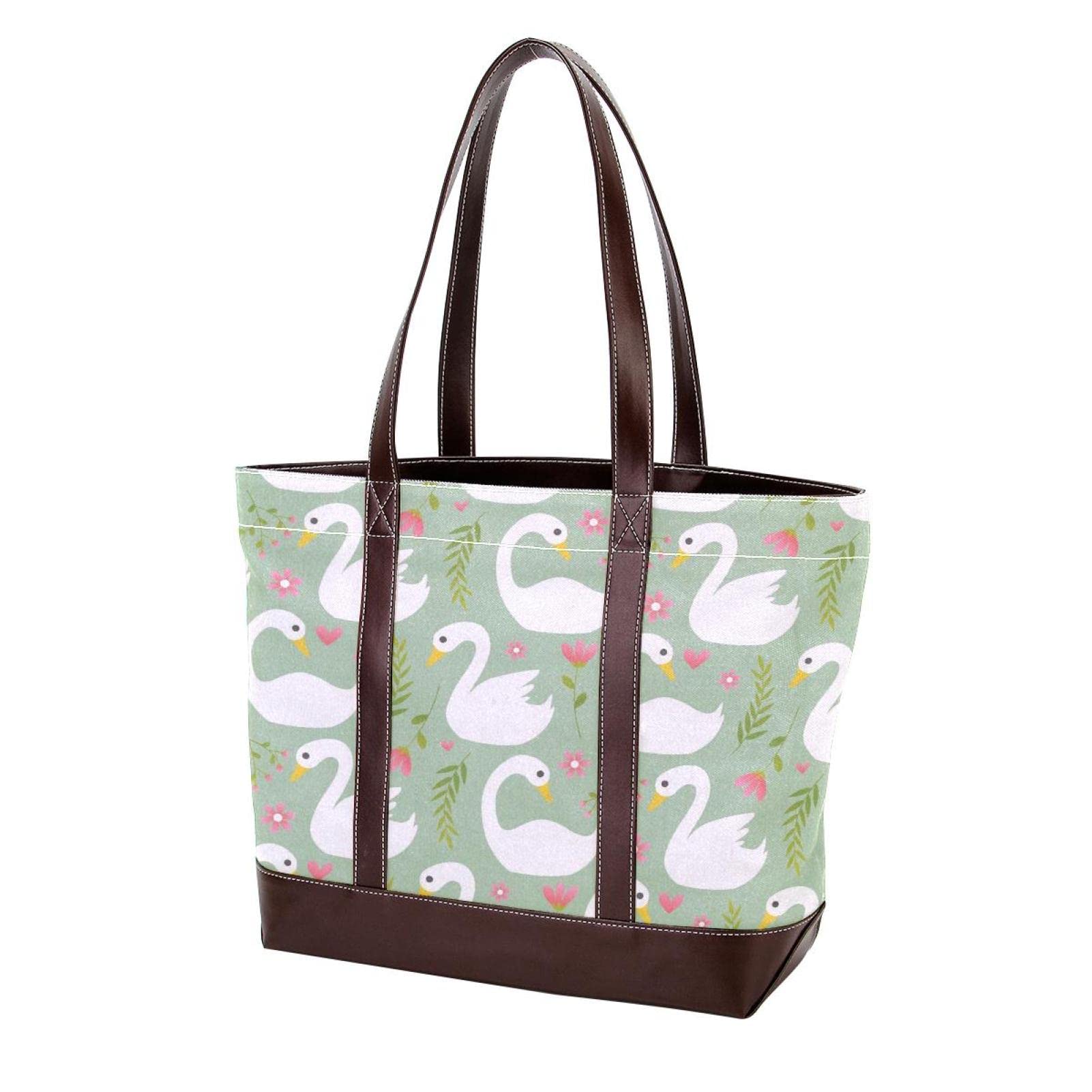 Dolphin Print Tote Bags for Women - Large Leather & Canvas Shoulder Bag with Top Handle, Stylish Satchel Hobo Purse | Perfect for Beach, Travel, Shopping & Everyday Use