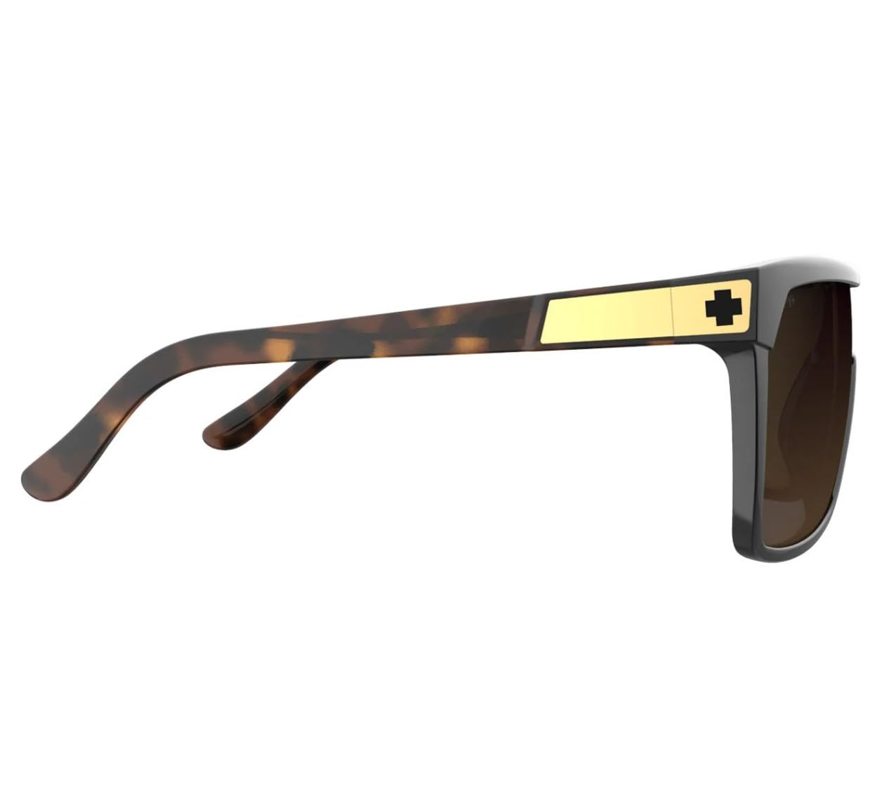 Spy Flynn Sunglasses - Black/Honey Tortoise Frame with Happy Dark Brown Gradient Lens - Perfect for Outdoor Sports, Driving & Fashion Accessories