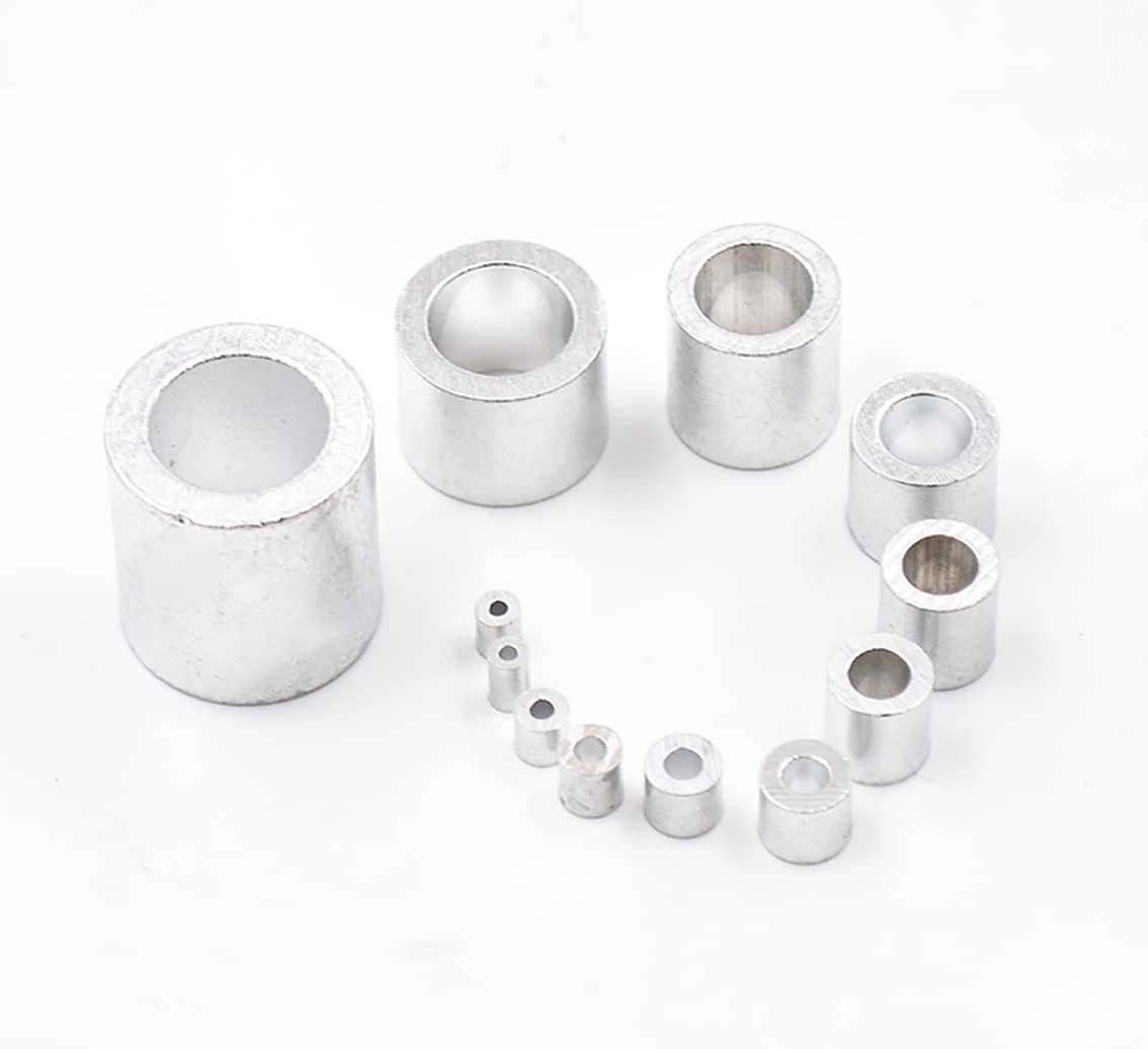 Aluminum Round Cable Clamps M1-M8 - Single Hole Crimping Sleeves for Steel Wire Rope - Protective Cover & Loop Clips for Secure Fastening - Ideal for Marine, Automotive & DIY Projects