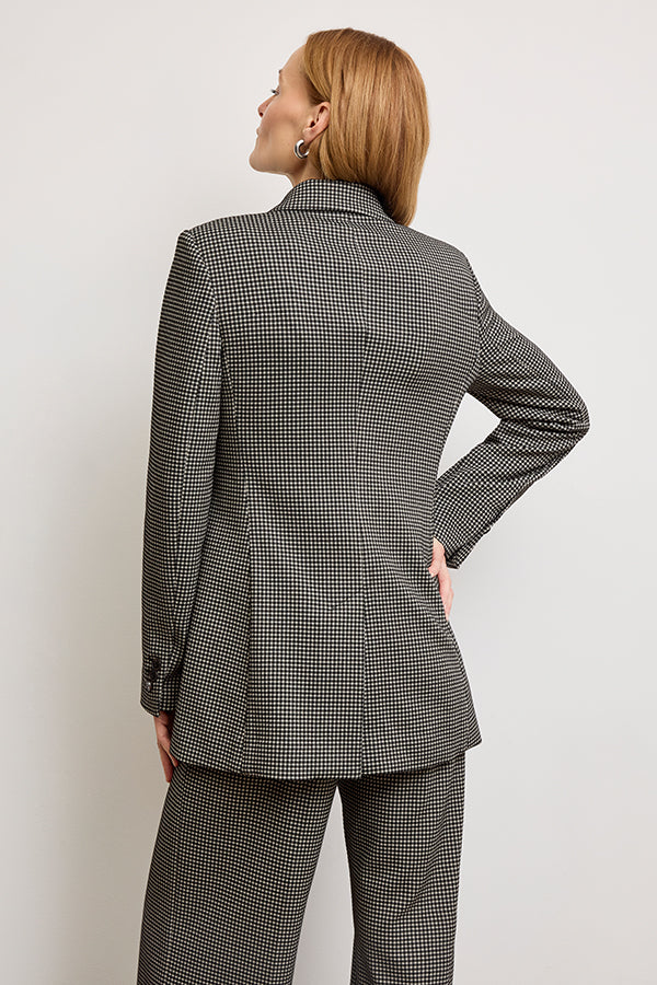 Tinsley Wide Leg Pants for Women - Soft Knit Suiting Fabric with Classic Check Pattern | Office Wear & Casual Outfits
