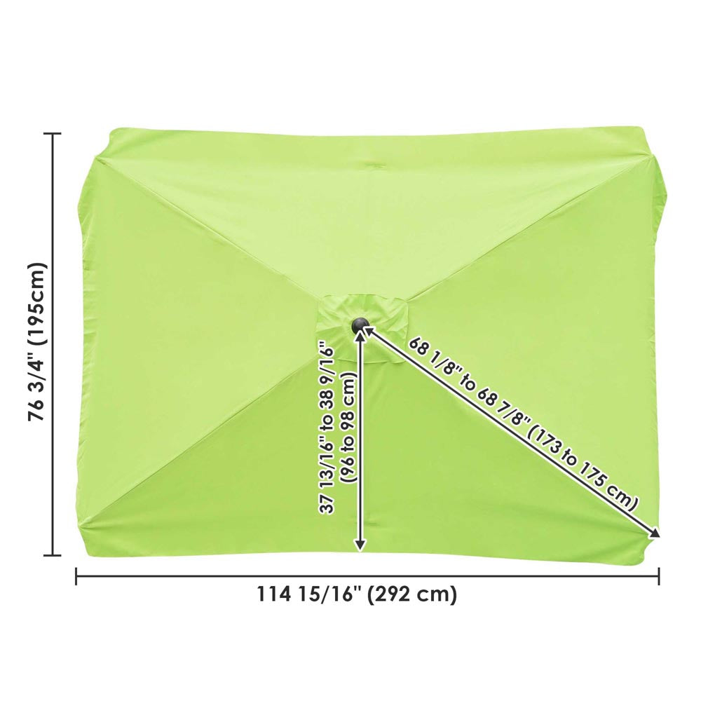 10'x6.5' Replacement Canopy for Patio Umbrella - Durable 6-Rib Rectangular Sun Shade Cover for Outdoor Furniture, Perfect for Poolside, Backyard, and Garden Use