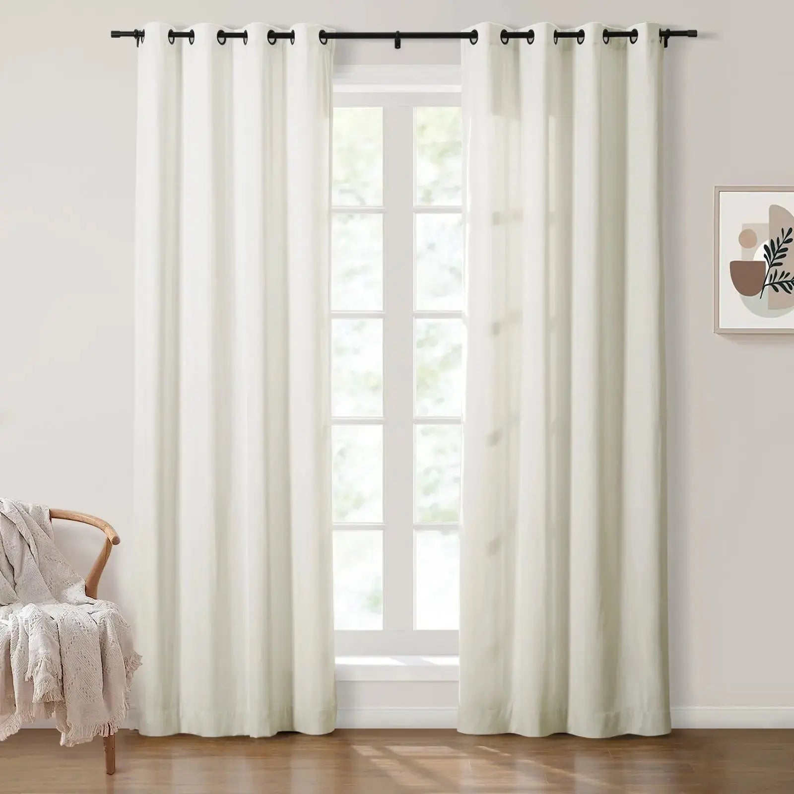 Luxury Velvet Grommet Curtains for Living Room & Bedroom - Blackout Thermal Insulated Drapes - Birkin Style Elegant Window Treatments for Home Decor