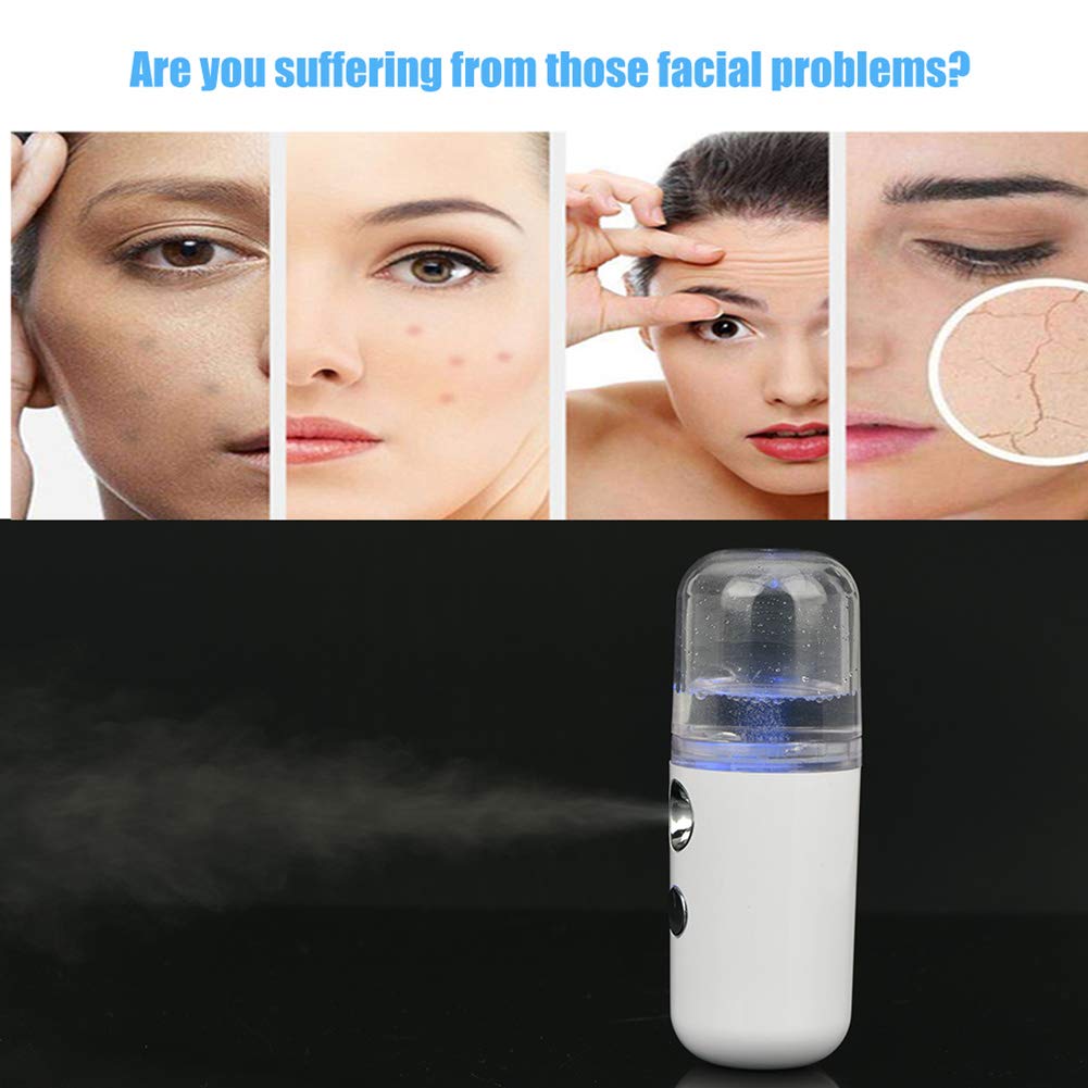 Portable USB Nano Facial Mister - 30ml Mini Face Mist Sprayer for Hydration & Moisturizing | Perfect for Travel, Office & Daily Skincare Routine