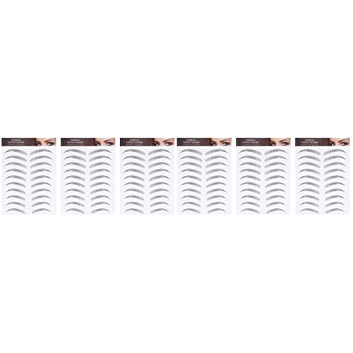 FRCOLOR 6D Microblading Eyebrow Tattoo Stickers - 6 Sheets Natural Looking Eyebrow Transfers for Women - Perfect for Daily Use, Parties & Special Occasions