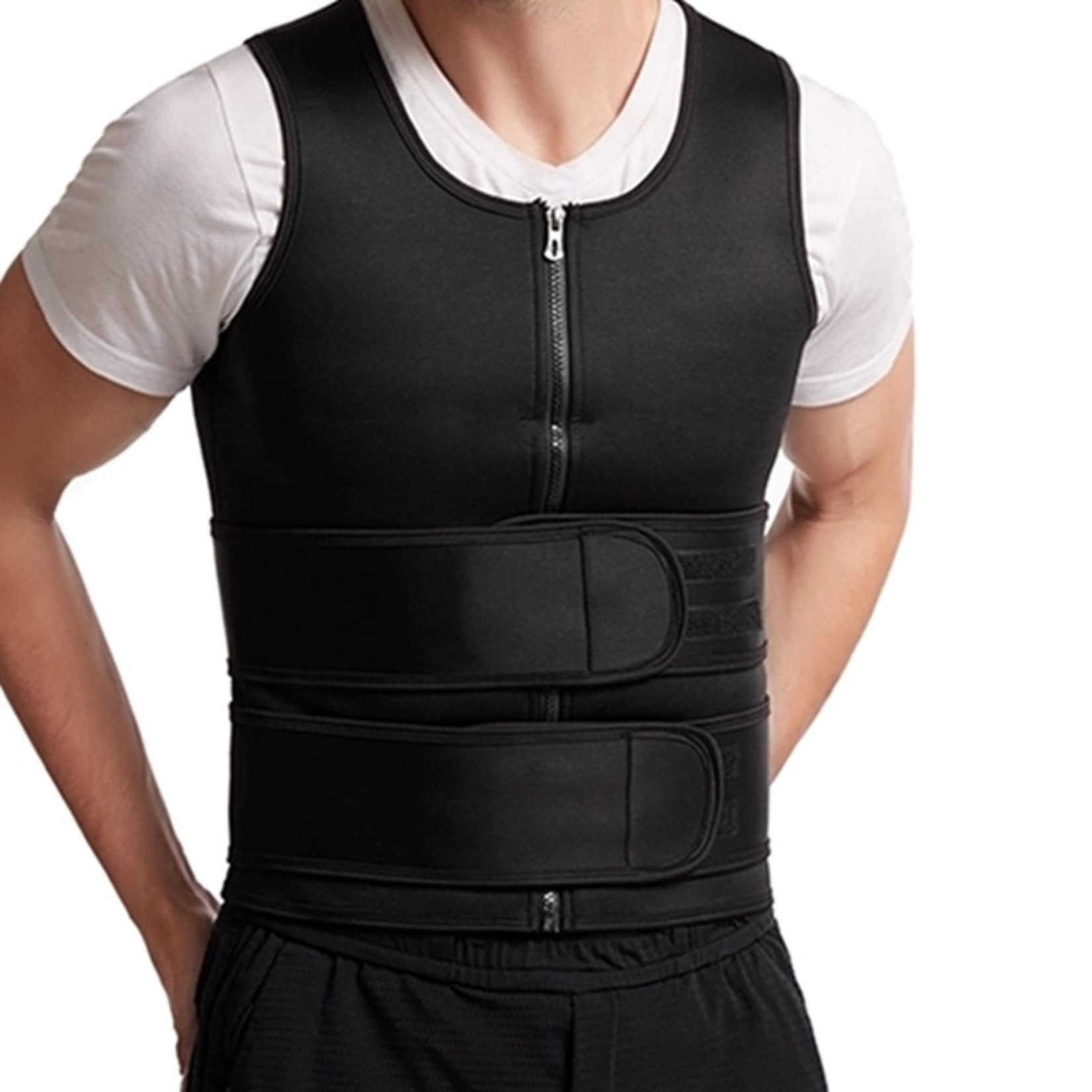 EBRICON Men's Waist Trainer Vest - Slimming Sauna Sweat Shaper for Weight Loss, Tummy Control & Workout - Perfect for Gym, Running & Daily Wear
