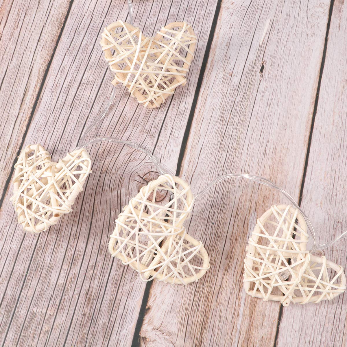 INOOMP Heart Shape LED String Lights - Romantic Valentine's Day Decor, Cute Room Lighting for Bedroom, Wedding, Christmas & Home Decoration - Warm White Fairy Curtain Lights for Indoor & Outdoor Use