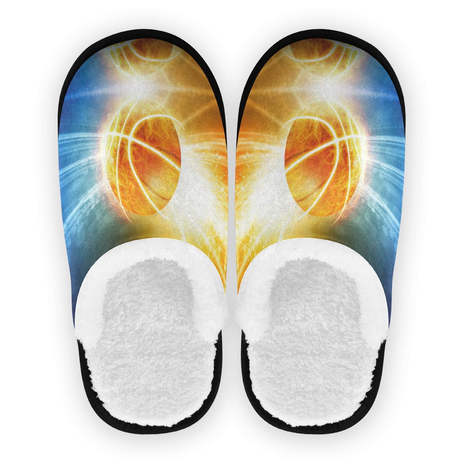 Linomo Galaxy Print Basketball Sports Slippers for Women, Men & Kids - Comfortable Indoor House Shoes for Home, Bedroom & Travel - Non-Slip Cozy Slippers for Relaxing, Lounging & Gift Giving