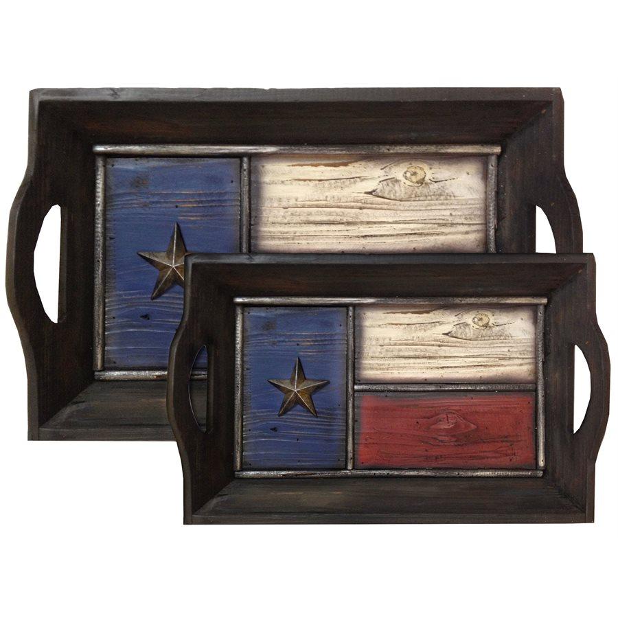 Texas Flag Serving Tray Set of 2 - American State Themed Party Decor for BBQ, Tailgating & Patriotic Events - Perfect for Outdoor Gatherings & Home Decor