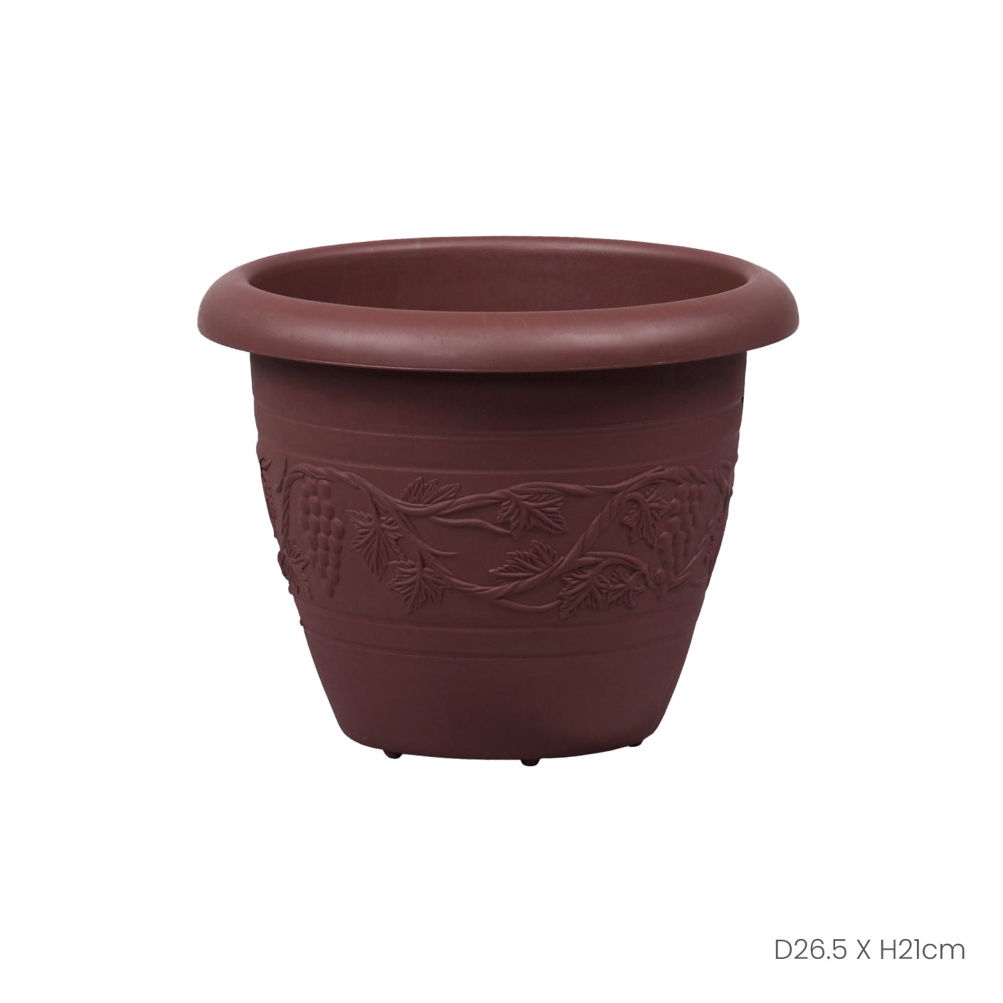 GARDEN POT RD/GRAPE (GP 3502) - Durable Flower Planters for Indoor & Outdoor Gardening - Perfect for Home Decor, Patio, Balcony, and Backyard Landscaping