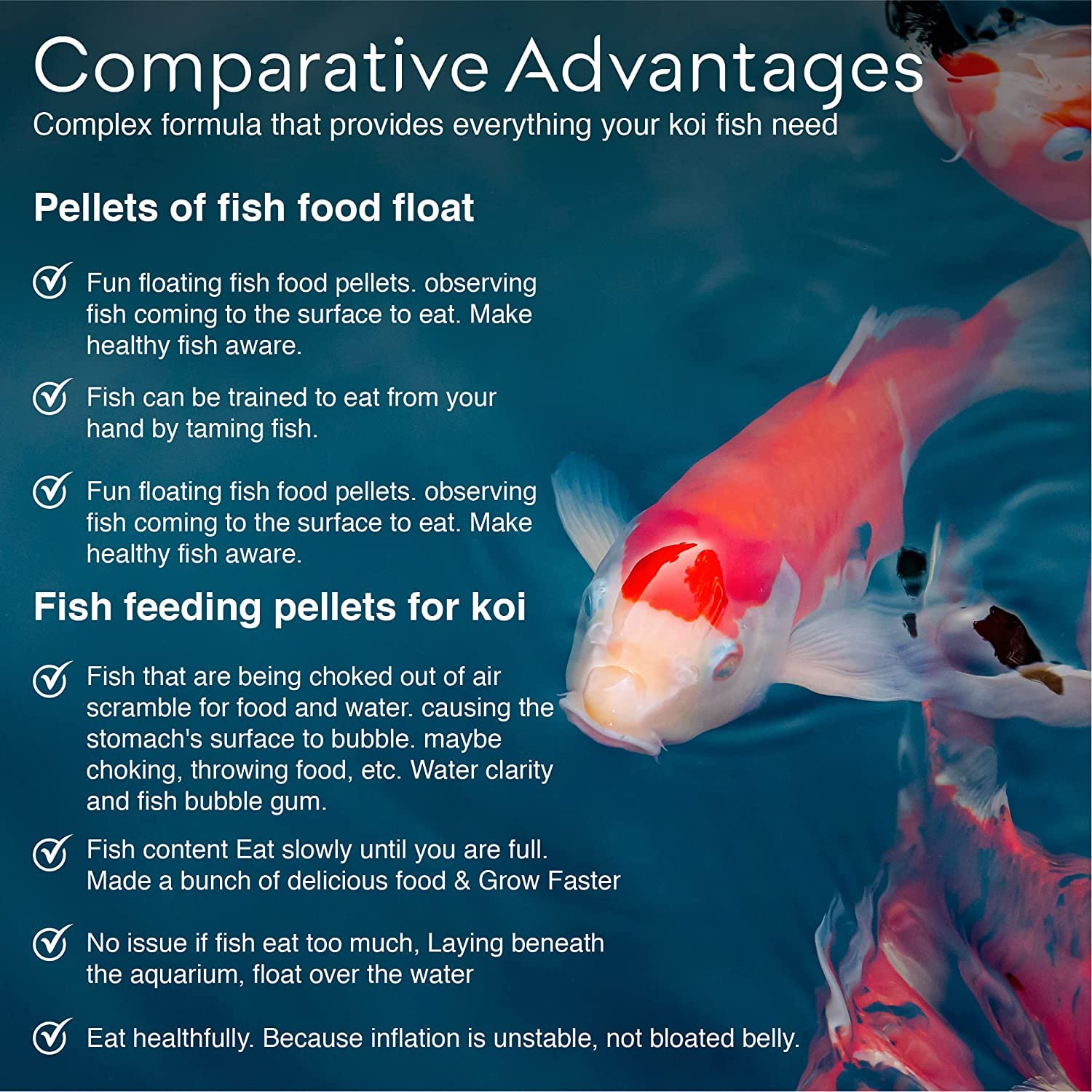 Premium BIG Kahuna Koi Fish Food 4lbs - High Protein 32% Floating Pellets (3/16