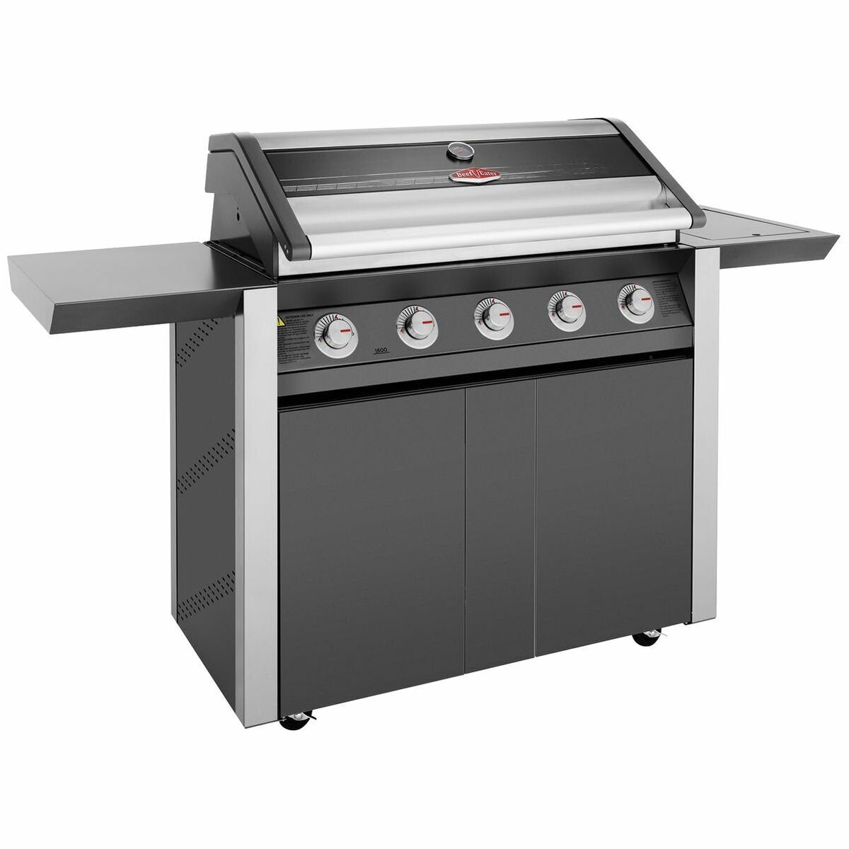 Beefeater 1600 Series 5-Burner Dark Charcoal BBQ Grill with Side Burner & Rolling Trolley - BMG1651DA | Perfect for Backyard Grilling, Outdoor Parties & Family Gatherings