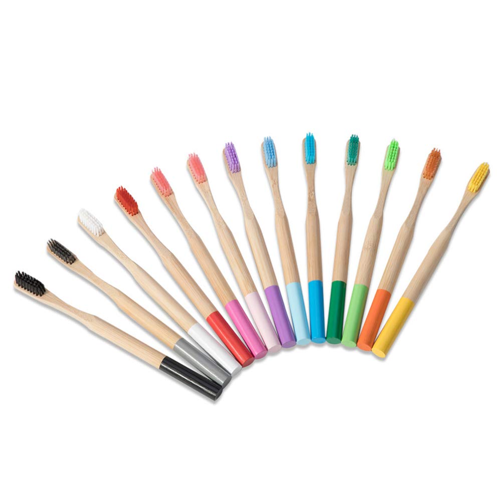 EXCEART 4-Pack Organic Bamboo Toothbrushes with Charcoal Bristles - Natural Wooden Manual Toothbrush Set for Adults & Kids, Eco-Friendly Dental Care - Perfect for Travel, Home & Sustainable Lifestyle