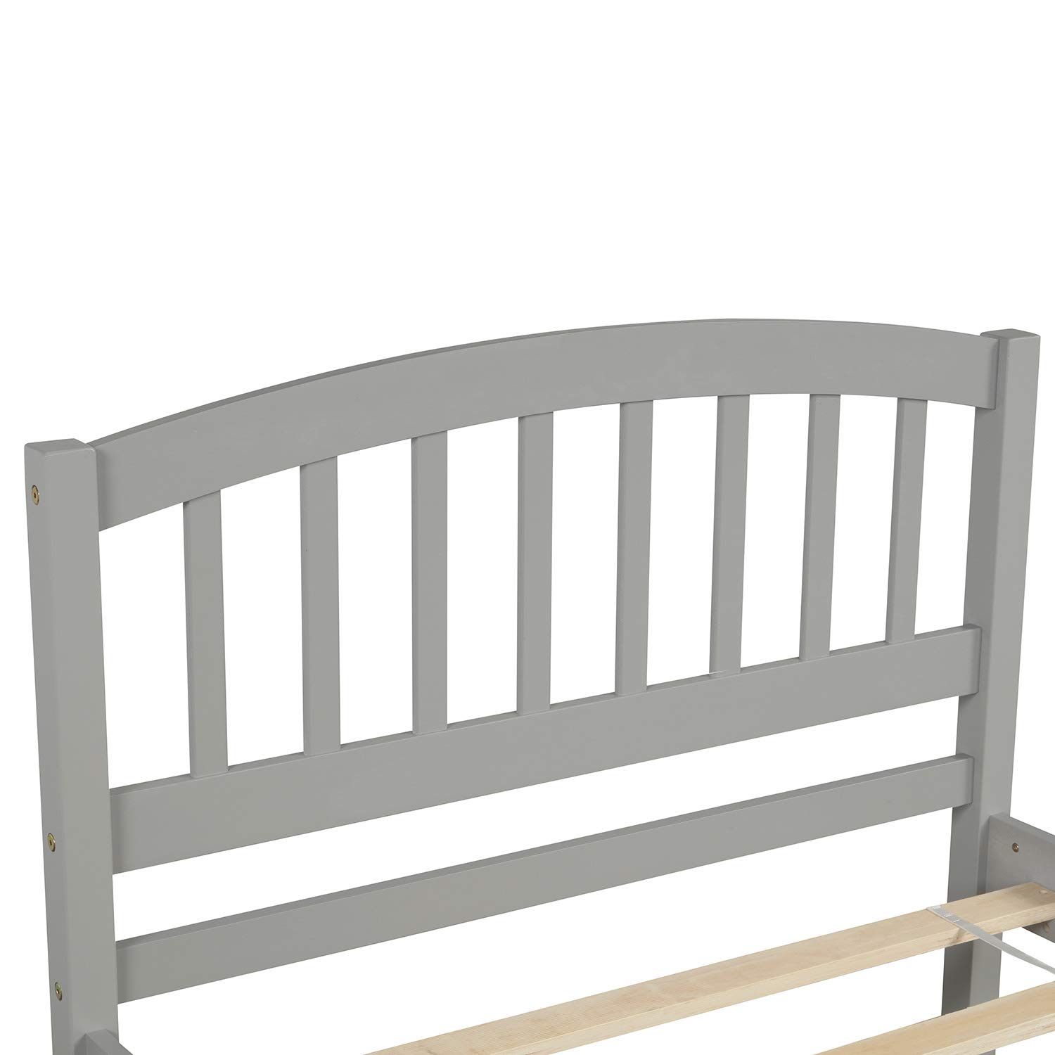 **Harper & Bright Designs Solid Wood Twin Bed Frame with Pull-Out Trundle & Headboard - Grey Kids Platform Bed for Small Spaces & Guest Rooms**