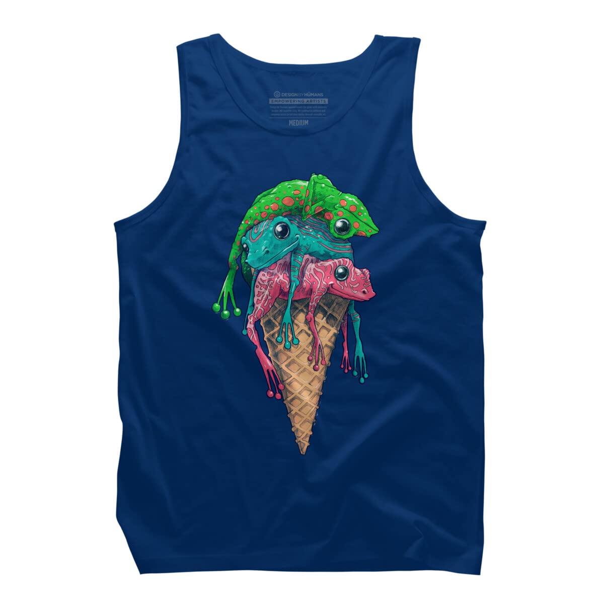 Design By Humans Men's Ice Cream Trip Graphic Tank Top by Moises Cudero - Soft Cotton Casual Tee for Summer Outings & Beach Vacations