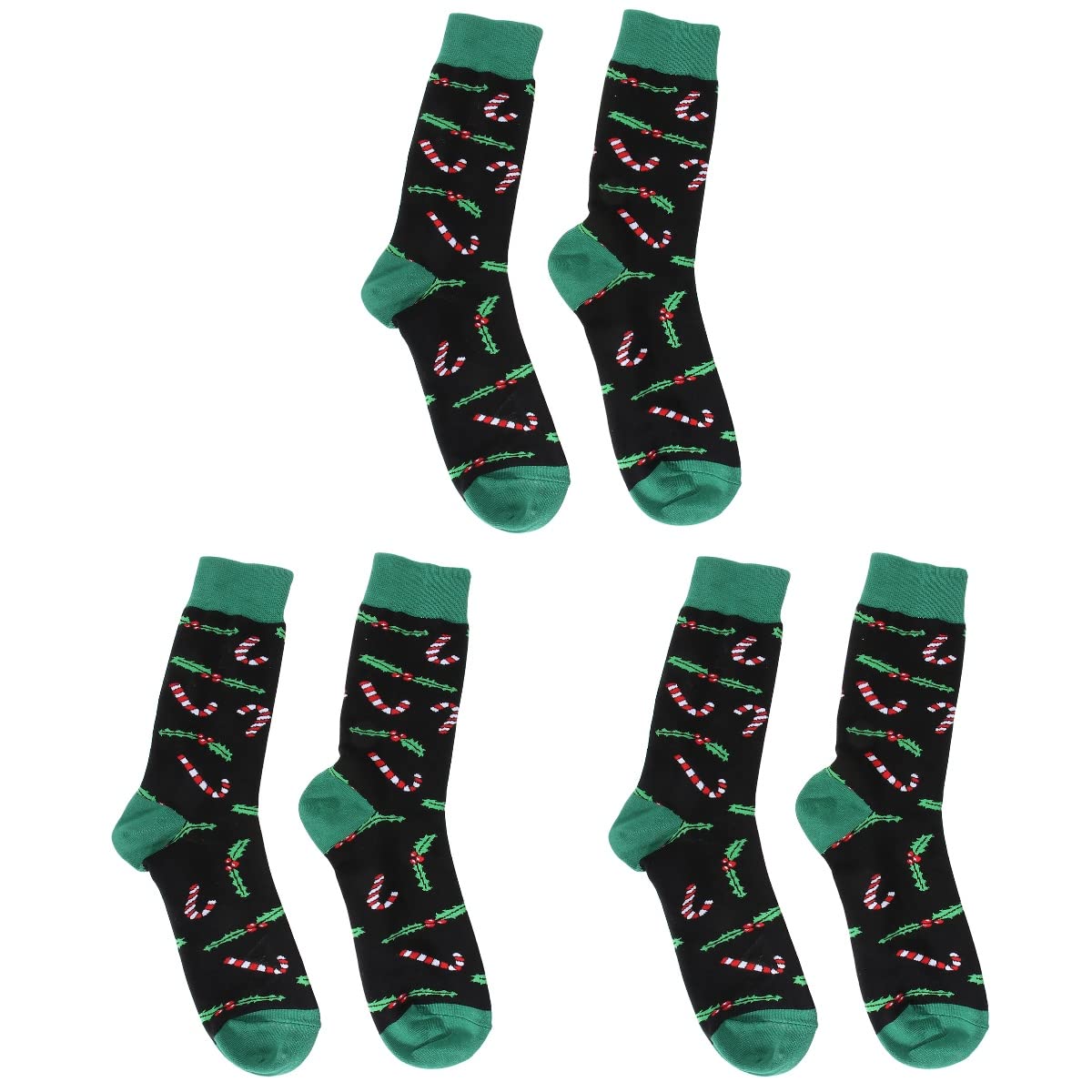 3 Pairs Christmas Style Cotton Mid-Calf Socks - Holiday Fashion Socks for Women & Men - Perfect for Christmas Gifts, Decorations & Winter Outfits