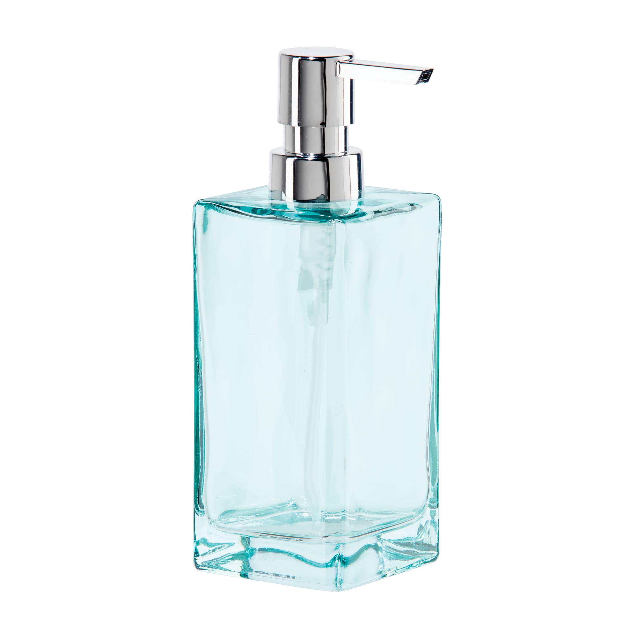 Oggi 5713.6 Glass Soap Dispenser - 13 oz Aqua Blue - Elegant Bathroom & Kitchen Soap Dispenser for Hand Wash, Dish Soap or Lotion - Perfect for Home, Office or Restaurant Use