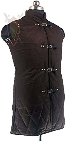 Medieval Gambeson Jacket Vest - Thick Padded Sleeveless Aketon Armor Coat | 100% Cotton Fabric | Perfect for SCA, LARP, Renaissance Fairs & Historical Reenactments
