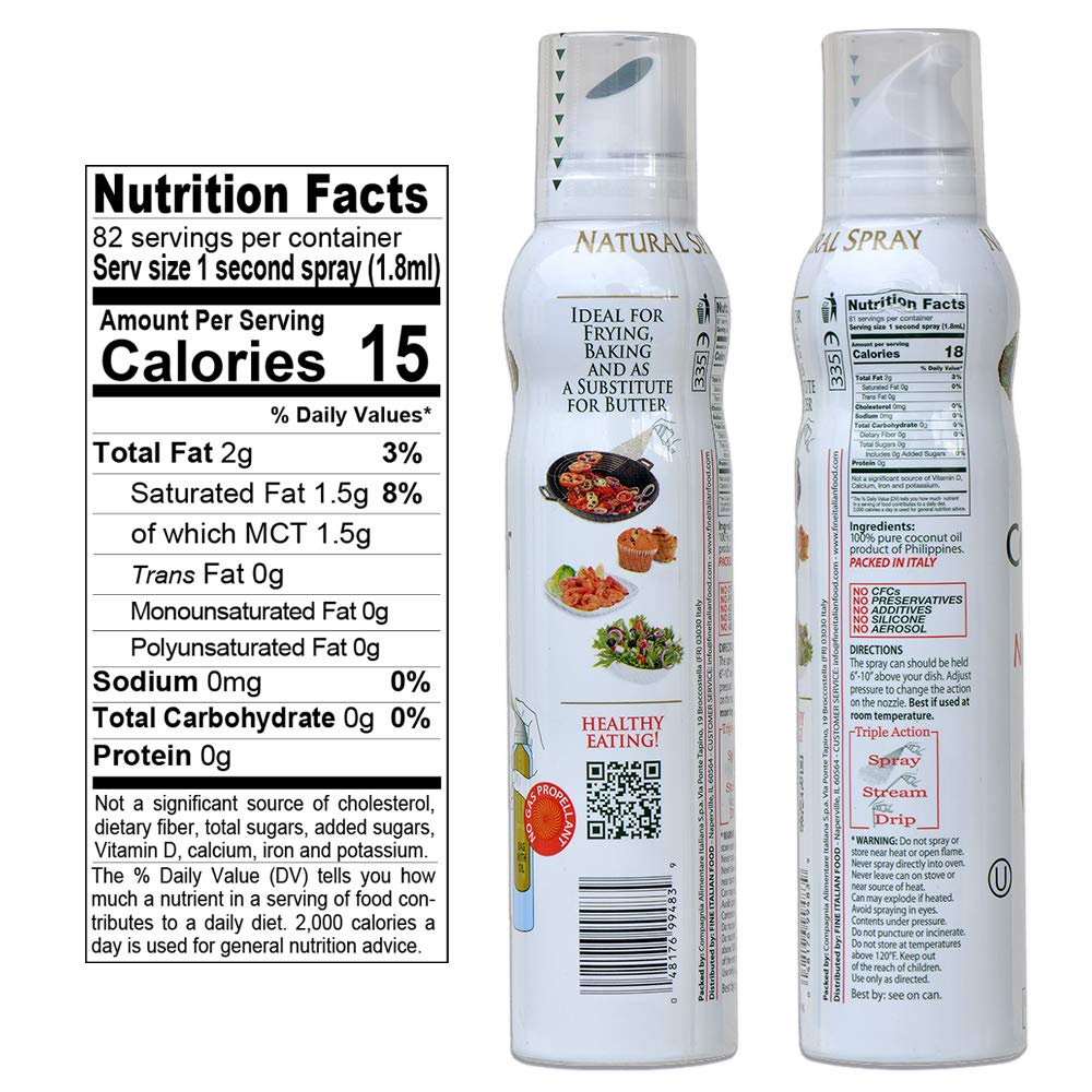 100% Pure Mantova Coconut Oil Spray - Healthy Keto Cooking Oil for Baking, Grilling & Seasoning | Versatile No-Waste Dispenser (5 oz) - Perfect for Meal Prep, Low-Carb Diets & Kitchen Convenience