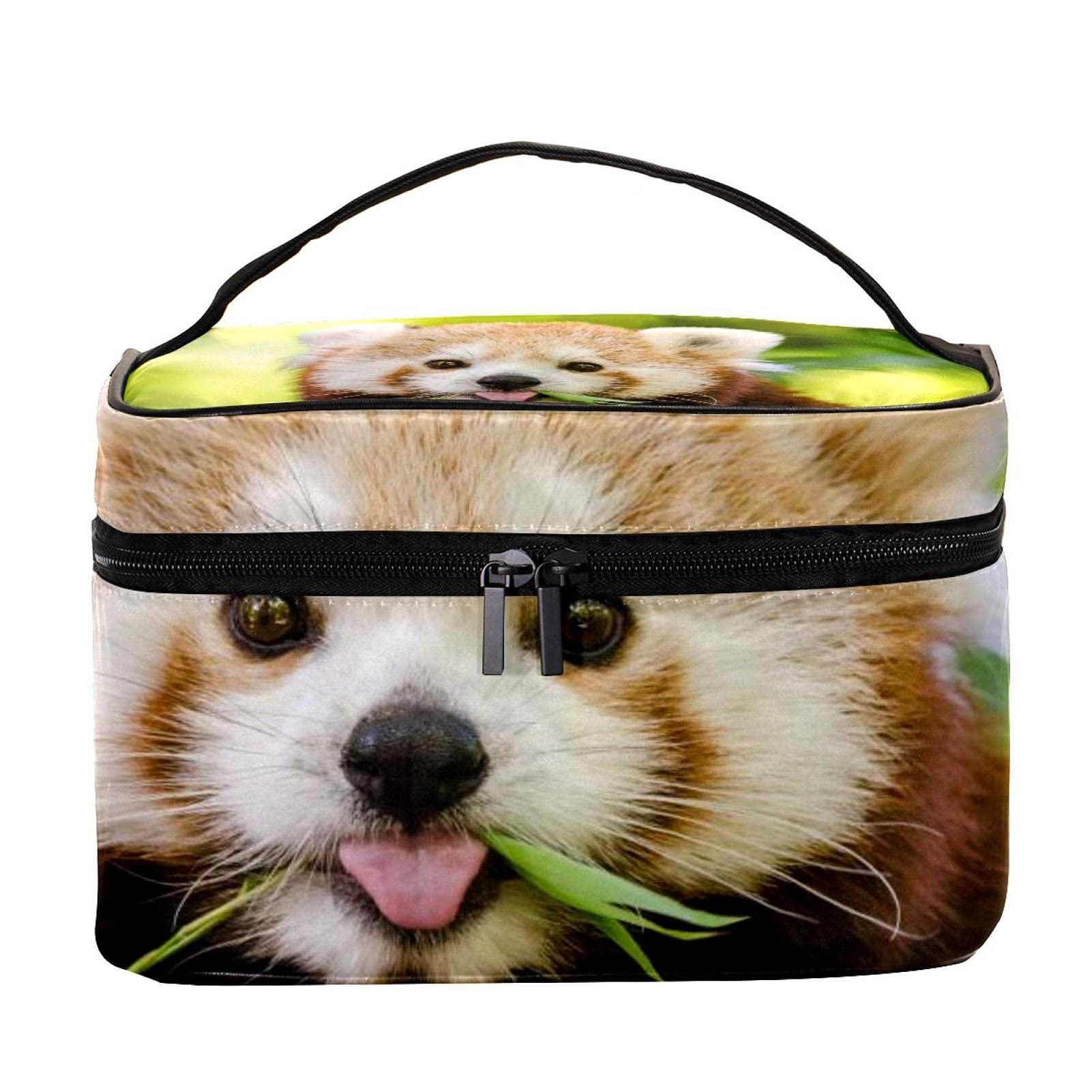 WARMFM Red Panda Makeup Bag - Waterproof Travel Cosmetic Organizer with Double Zipper for Women | Perfect for Travel, Gym & Daily Essentials Storage