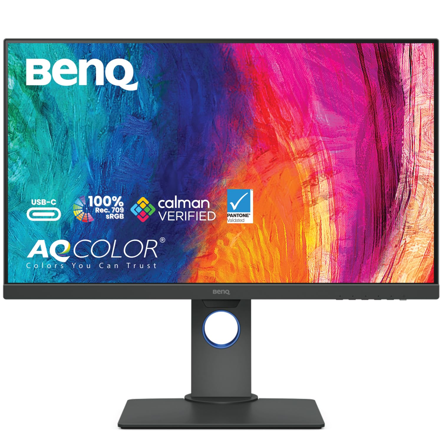 BenQ PD2705Q 27-inch QHD 1440p IPS Monitor for Mac - 100% Rec.709 & sRGB, DeltaE ≤3, Pantone Validated | Professional Color-Accurate Display with Calibration Report, ICC Sync, AQCOLOR Technology | Ergonomic Design with USB-C (65W), DisplayPort, USB Hub & Daisy Chain | Perfect for Graphic Design, Photo Editing & Creative Work
