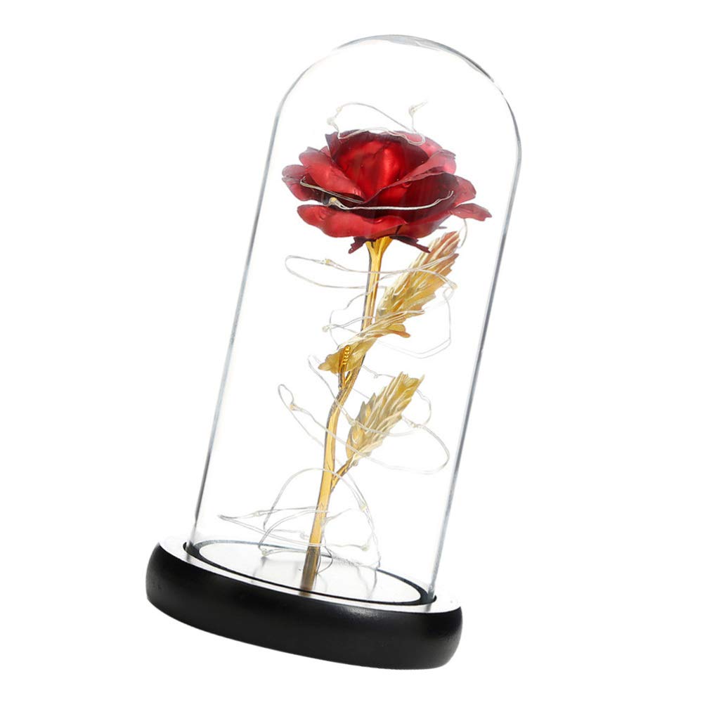 Uonlytech Rose Table Lamp - LED Flower Light for Home Decor, Bedroom, Office Desk, Romantic Party Lighting | Warm White Decorative Lamp for Valentine's Day, Wedding, Anniversary Gifts