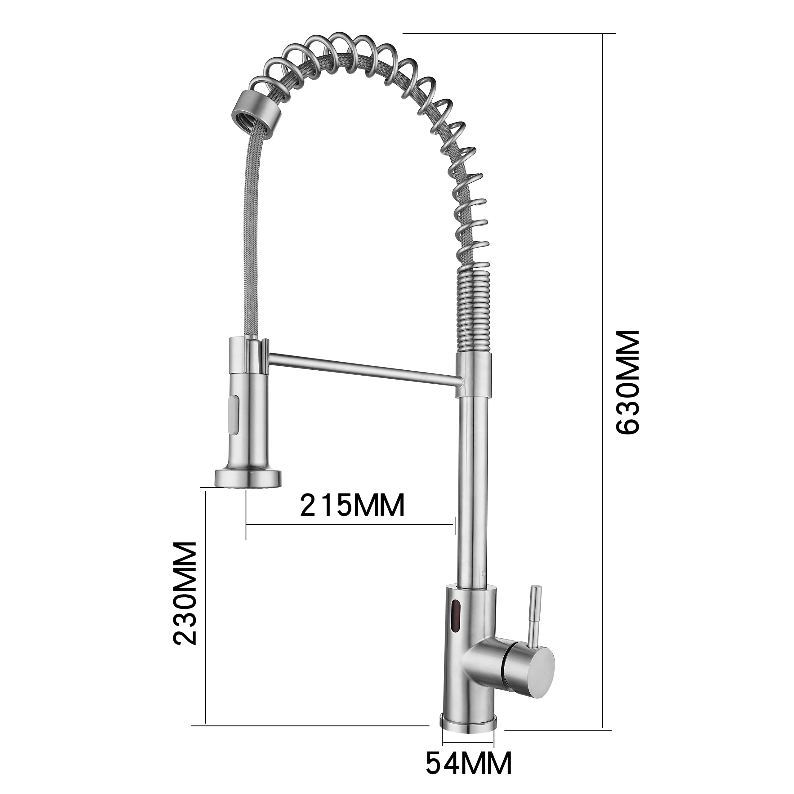 Touchless Kitchen Faucet with Motion Sensor - Single Handle Pull Down Sprayer Sink Faucet in Brushed Nickel Finish for Modern & Hygienic Kitchen (Ideal for Cooking, Dishwashing & Food Prep)