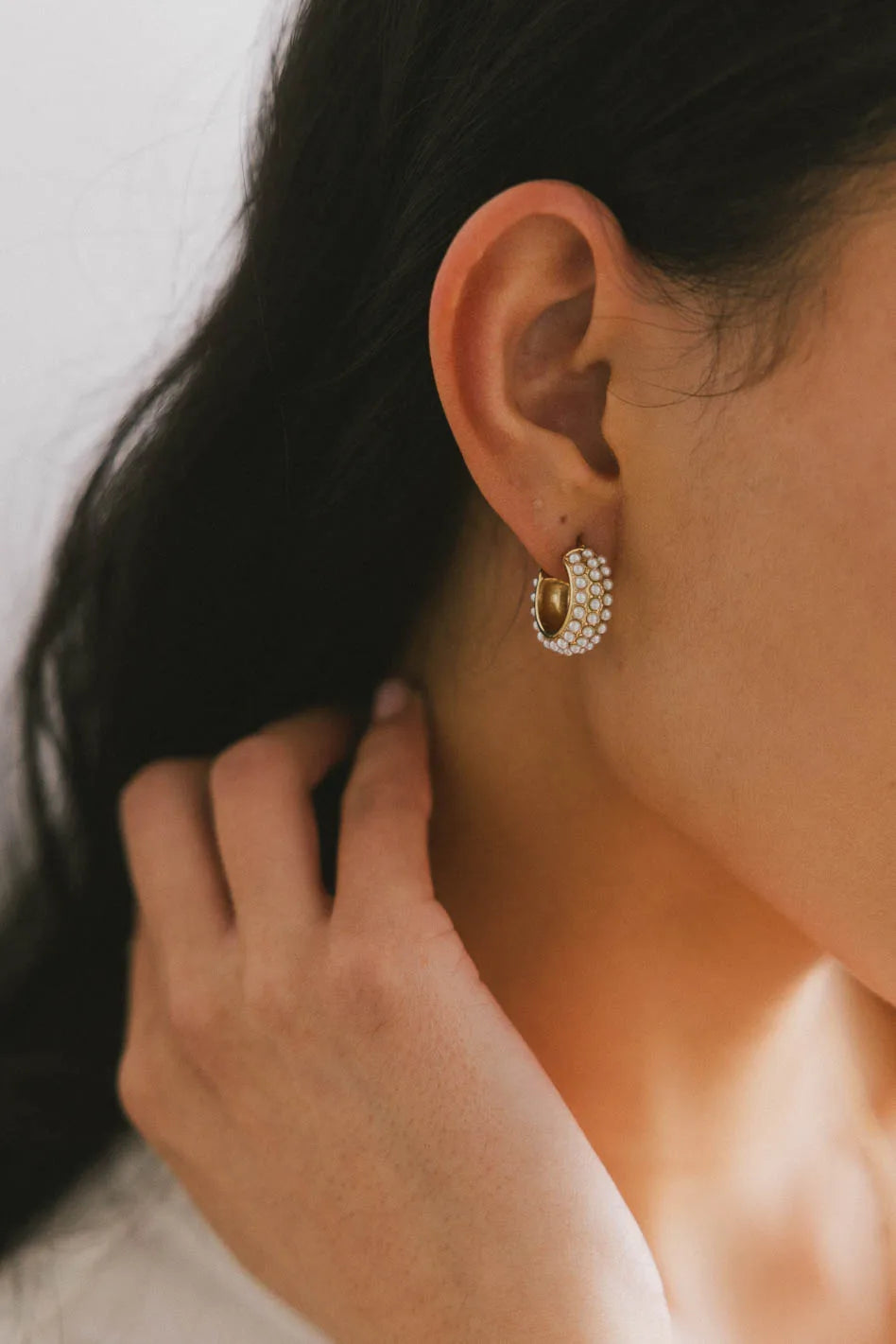 Lilly Pearl Earrings for Women - Elegant Freshwater Pearl Stud Earrings with Sterling Silver Post - Perfect for Weddings, Parties & Everyday Wear
