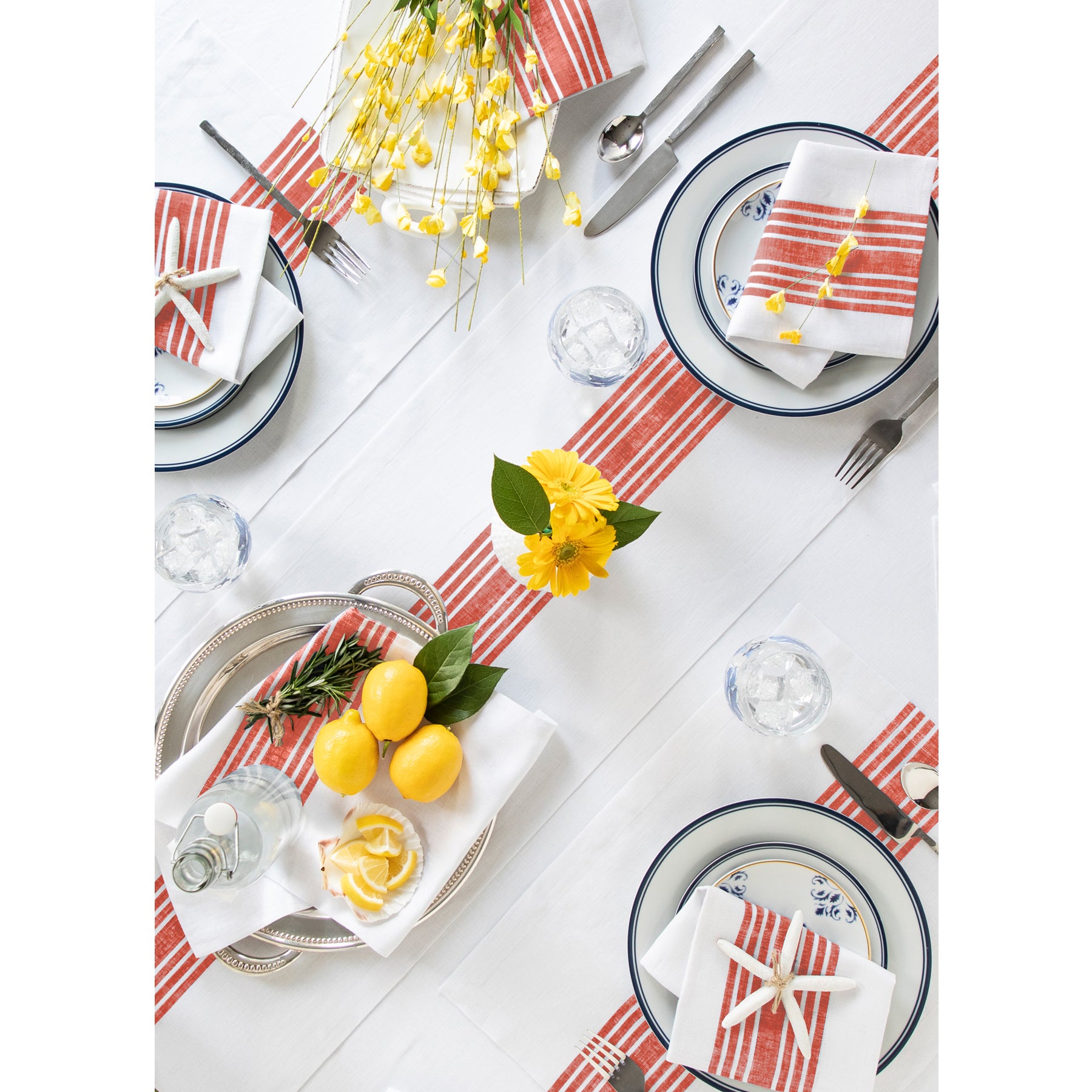 Farmhouse Style Cotton Napkins - Set of 4 for Dining, Kitchen & Party Decor - Rustic Table Linens for Everyday Use & Special Occasions