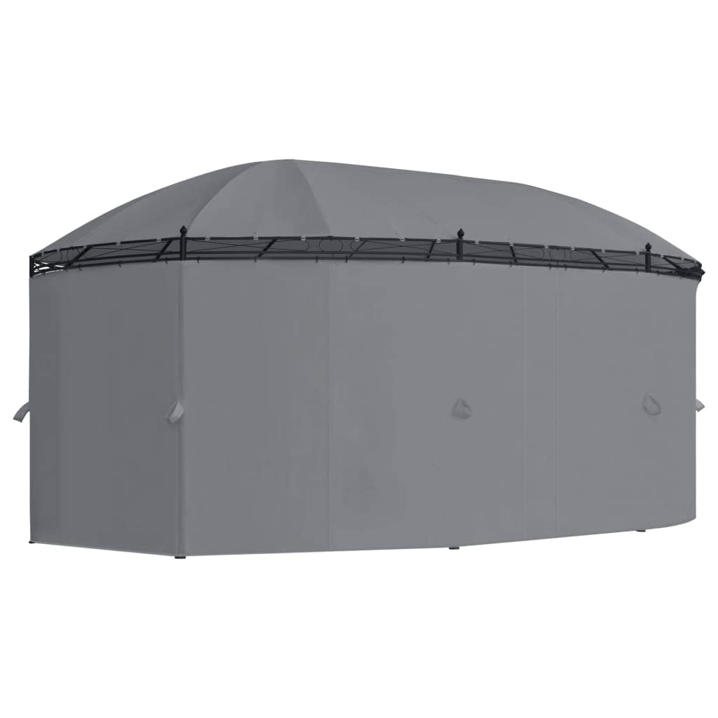 vidaXL Anthracite Outdoor Gazebo with Curtains - Powder-Coated Steel Frame & UV-Resistant Fabric - Easy Assembly (204.7