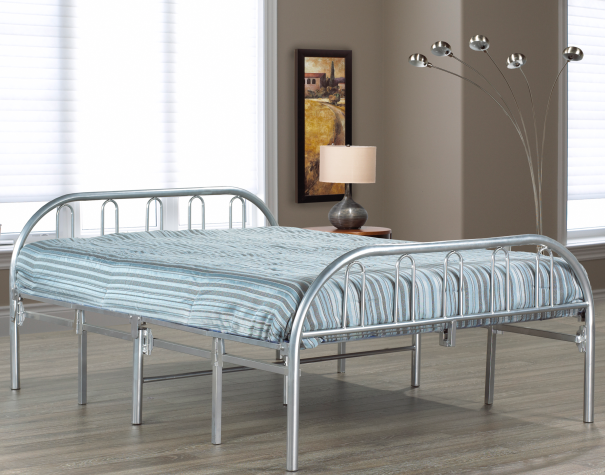 39 Inch Grey Metal Folding Bed - Space Saving Guest Bed for Small Rooms, Dorm, Apartment & Camping - Sturdy & Lightweight Portable Bed Frame