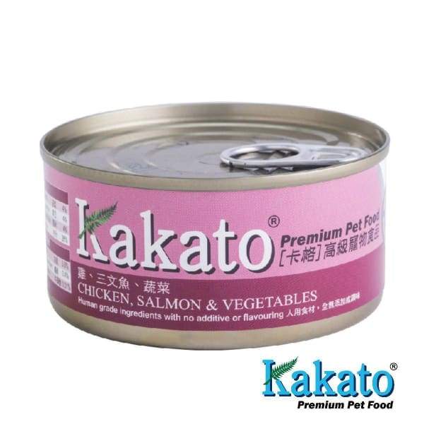 Premium Kakato Chicken Salmon & Vegetables Canned Pet Food - 170g All-Natural Wet Food for Dogs & Cats | High Protein Meal for Puppies, Kittens & Adult Pets | Perfect for Picky Eaters & Sensitive Stomachs